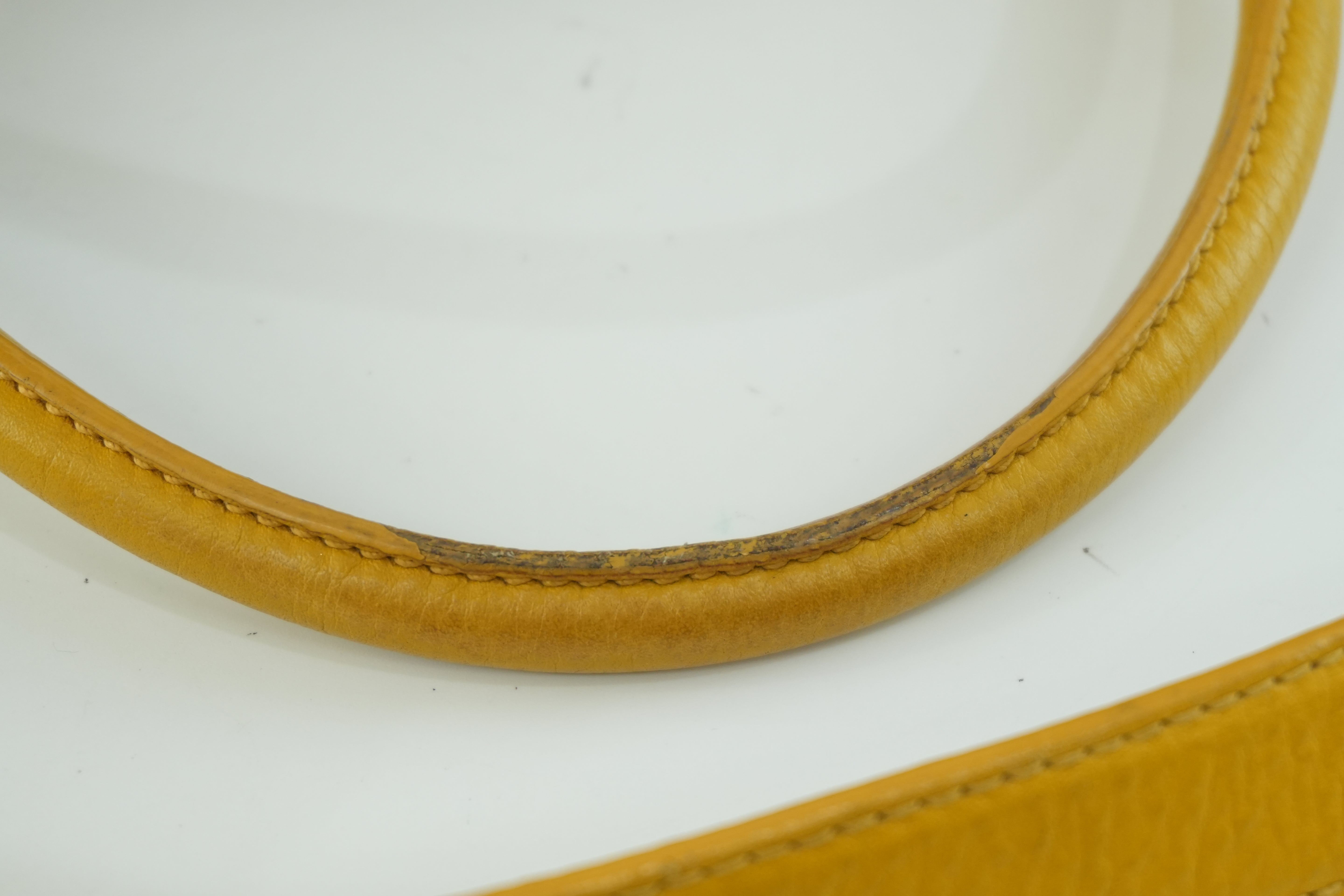 Prada Leather Two Way Shoulder Bag Yellow Used