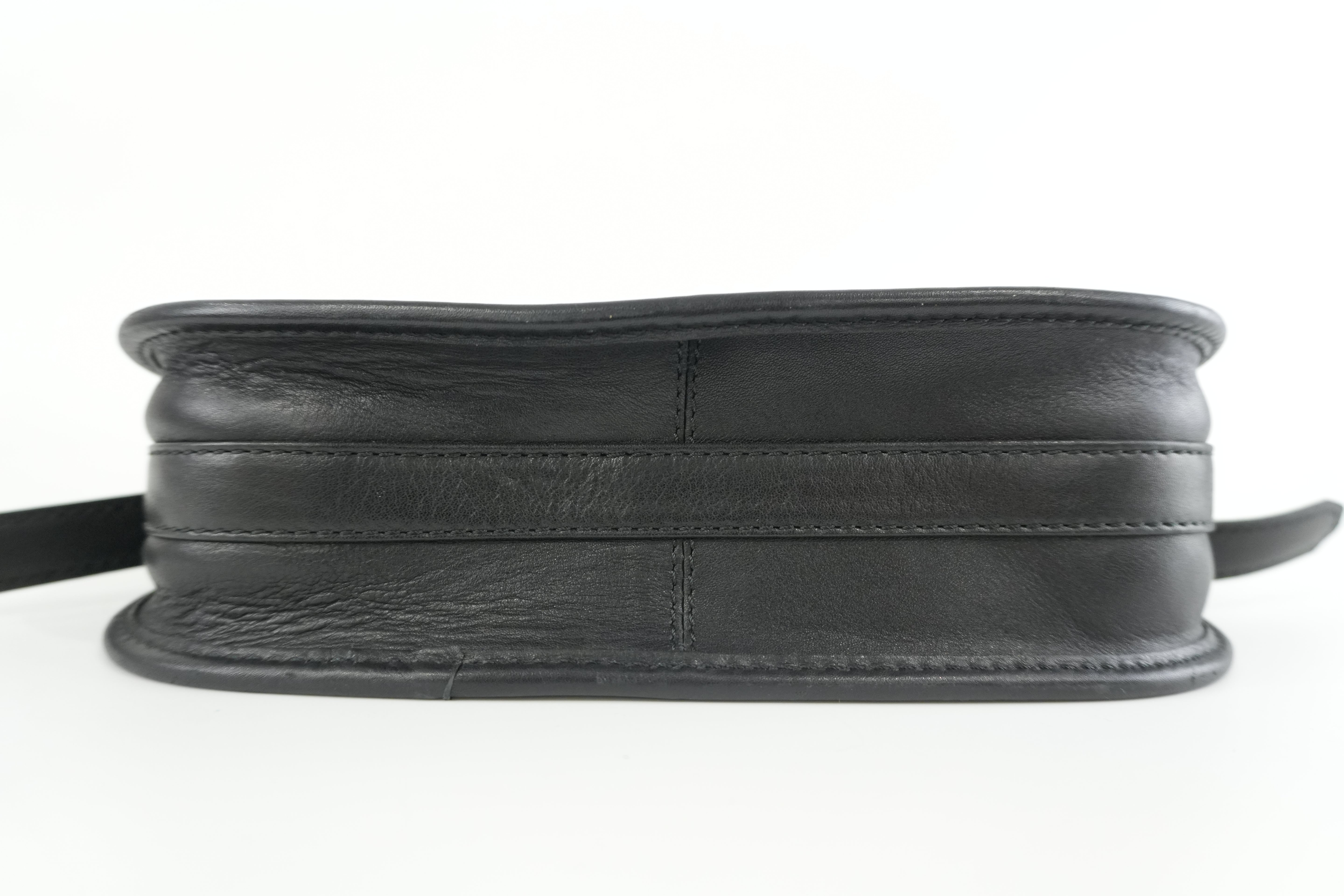 Celine Shoulder Bag Black Leather Used