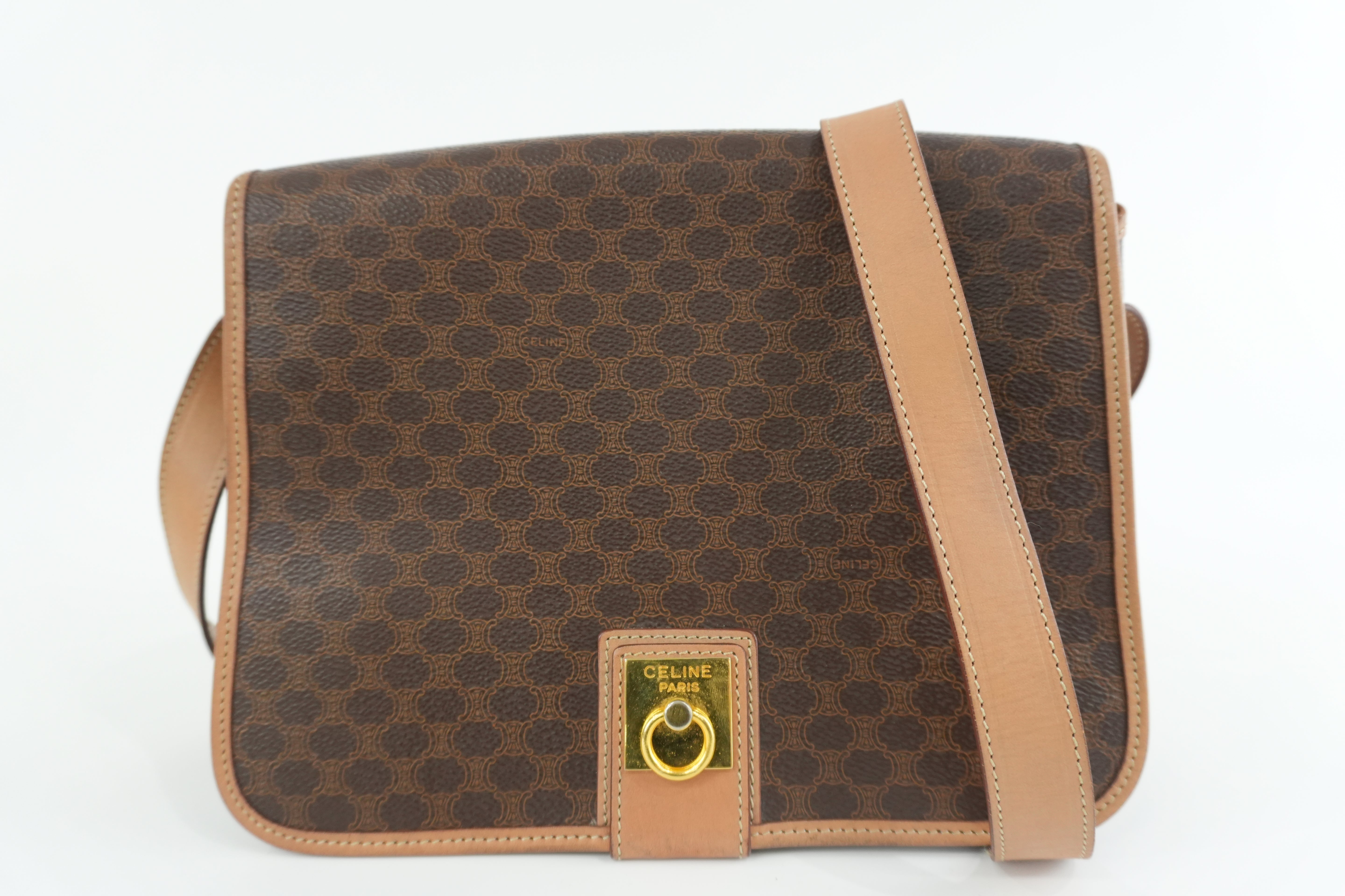 Celine Macadam Shoulder Bag Brown Used