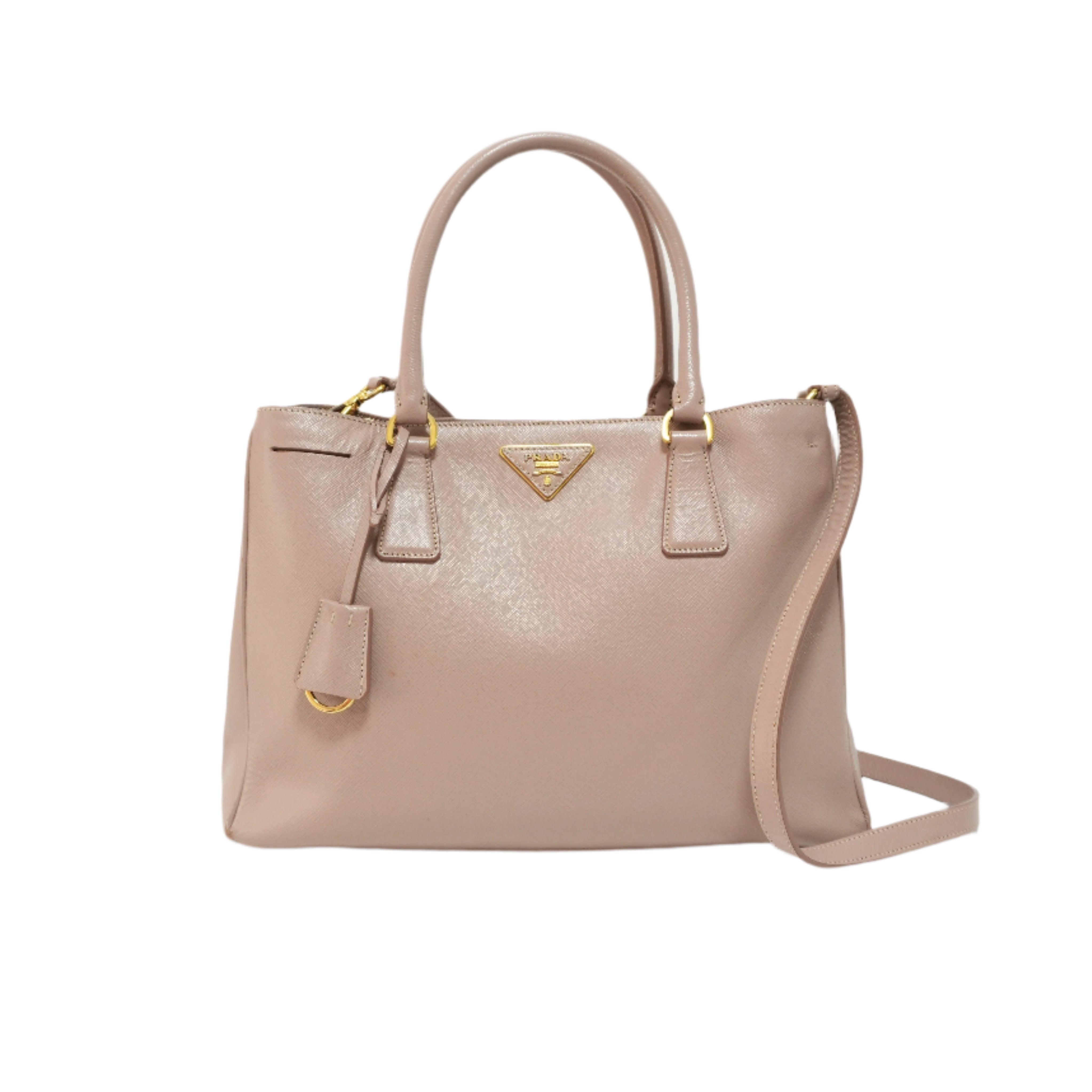Prada Saffiano Two Way Bag Pink Used
