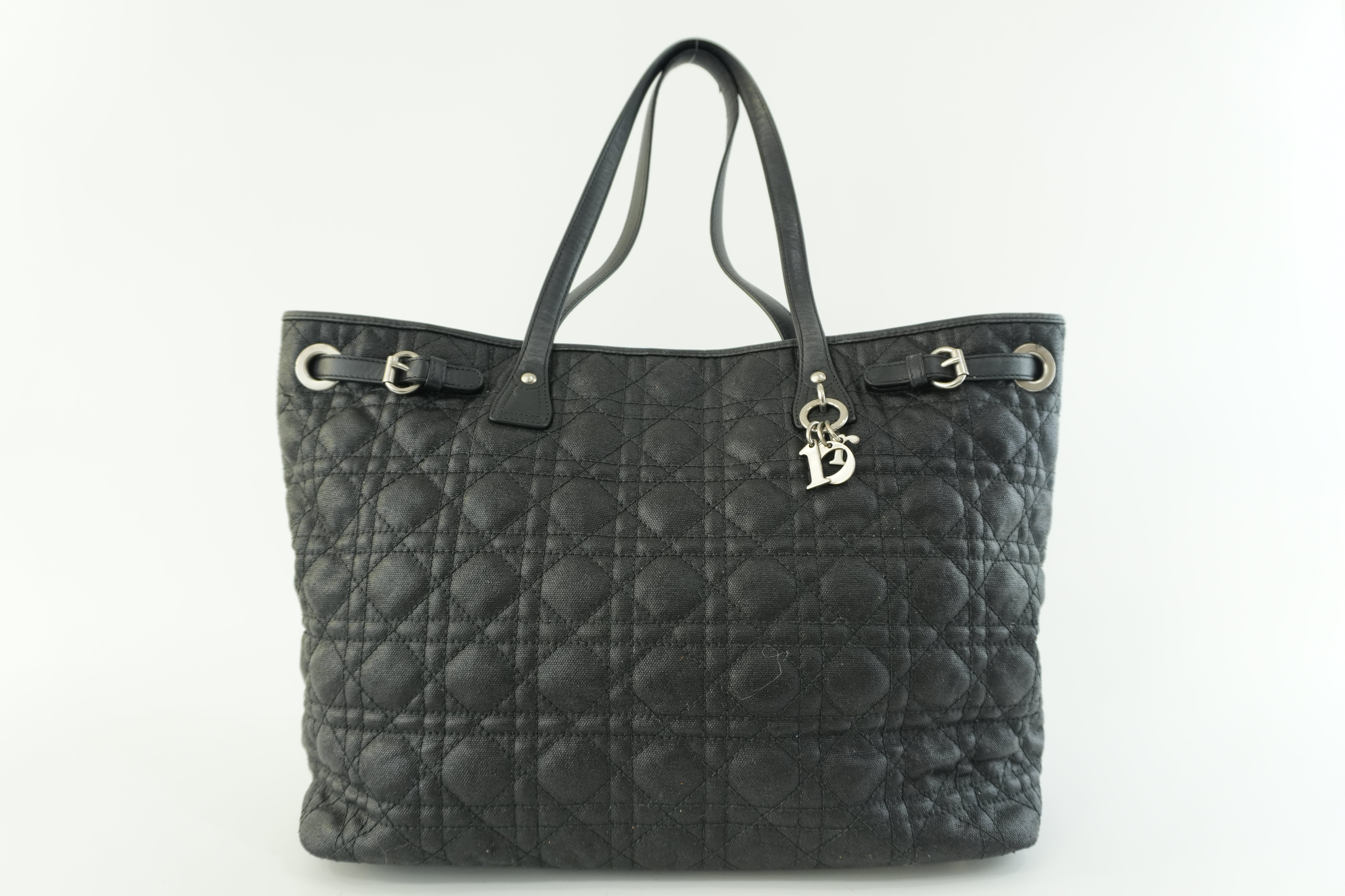 Christian Dior Nylon Panarea Tote Bag Black Used