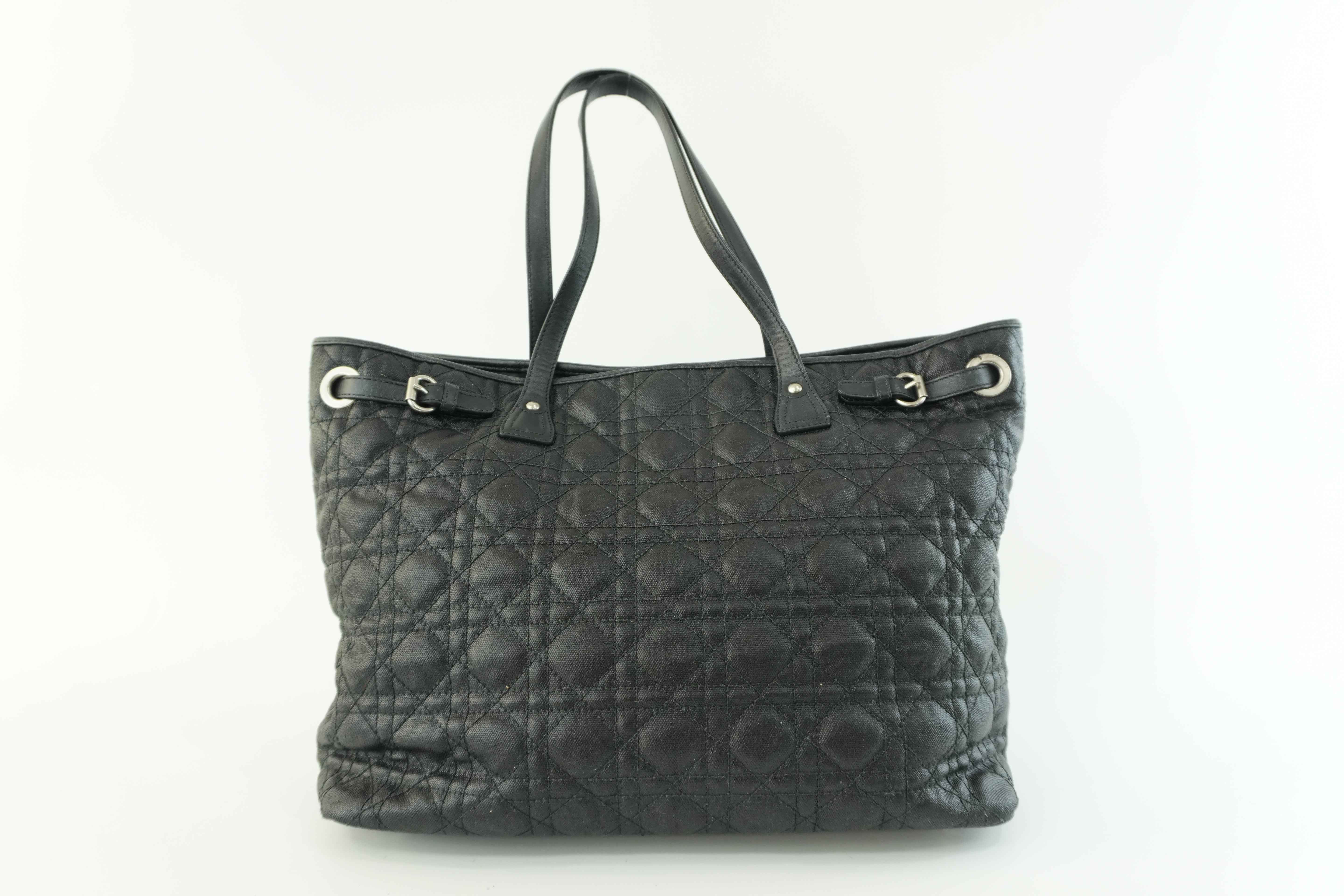Christian Dior Nylon Panarea Tote Bag Black Used