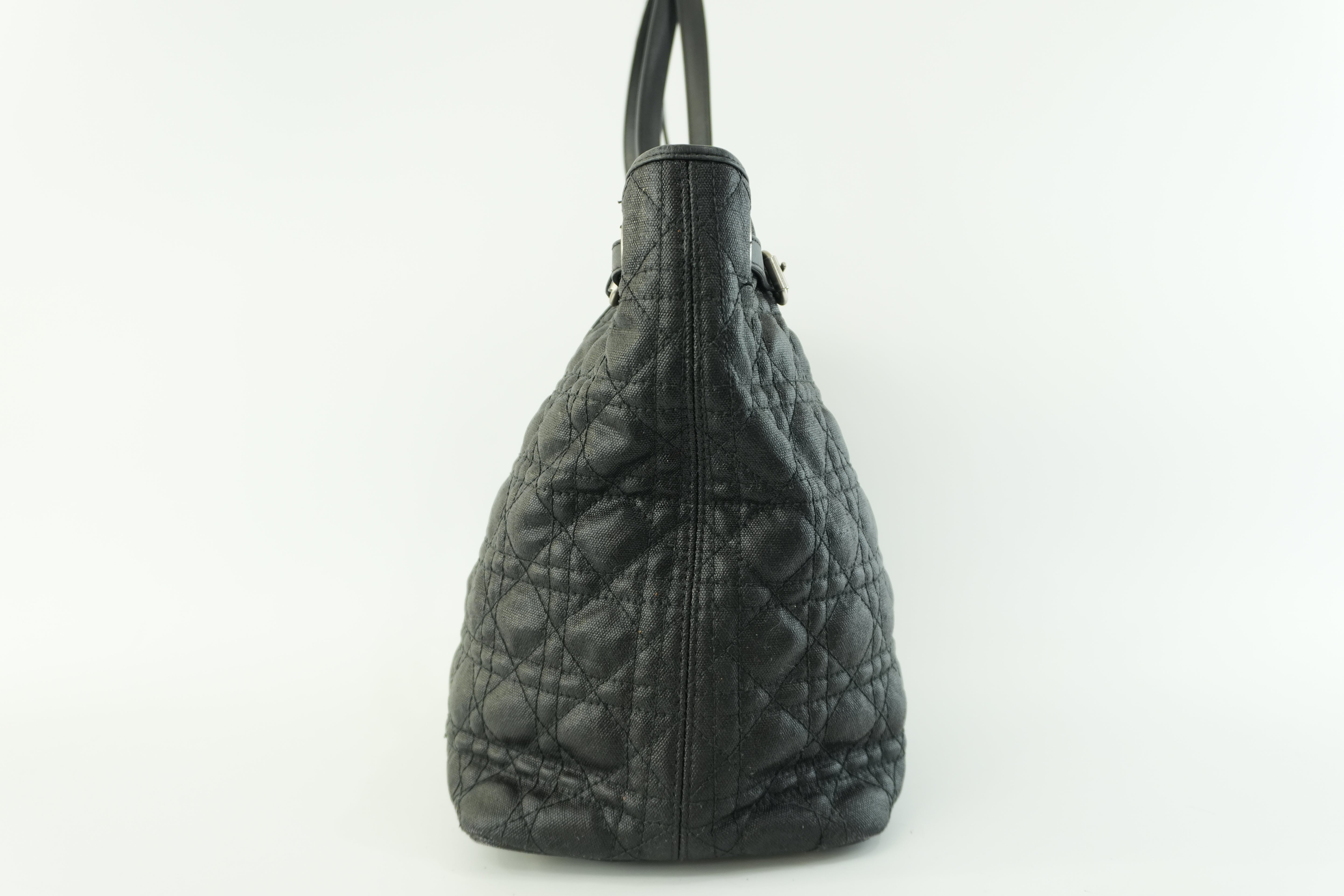 Christian Dior Nylon Panarea Tote Bag Black Used