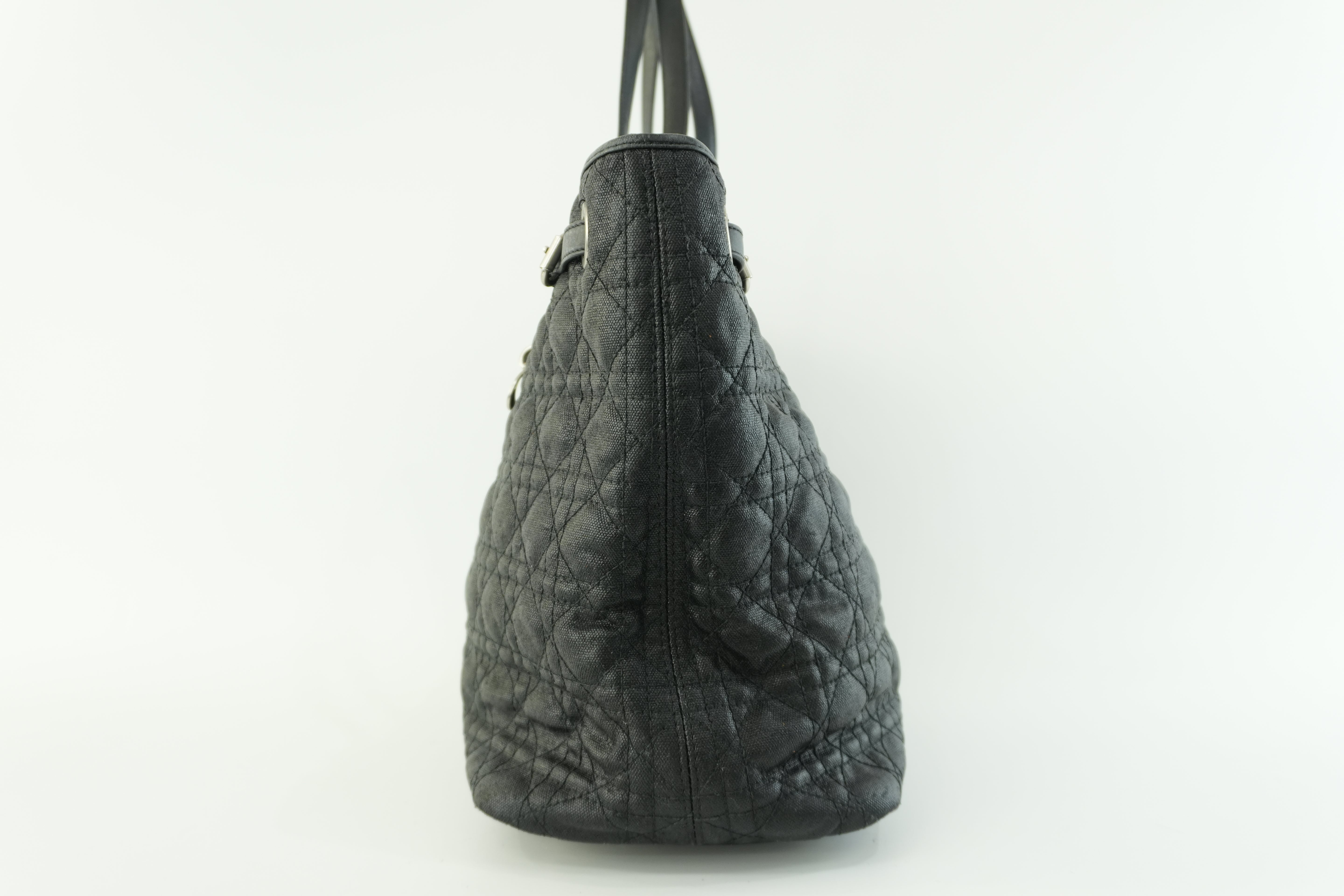 Christian Dior Nylon Panarea Tote Bag Black Used