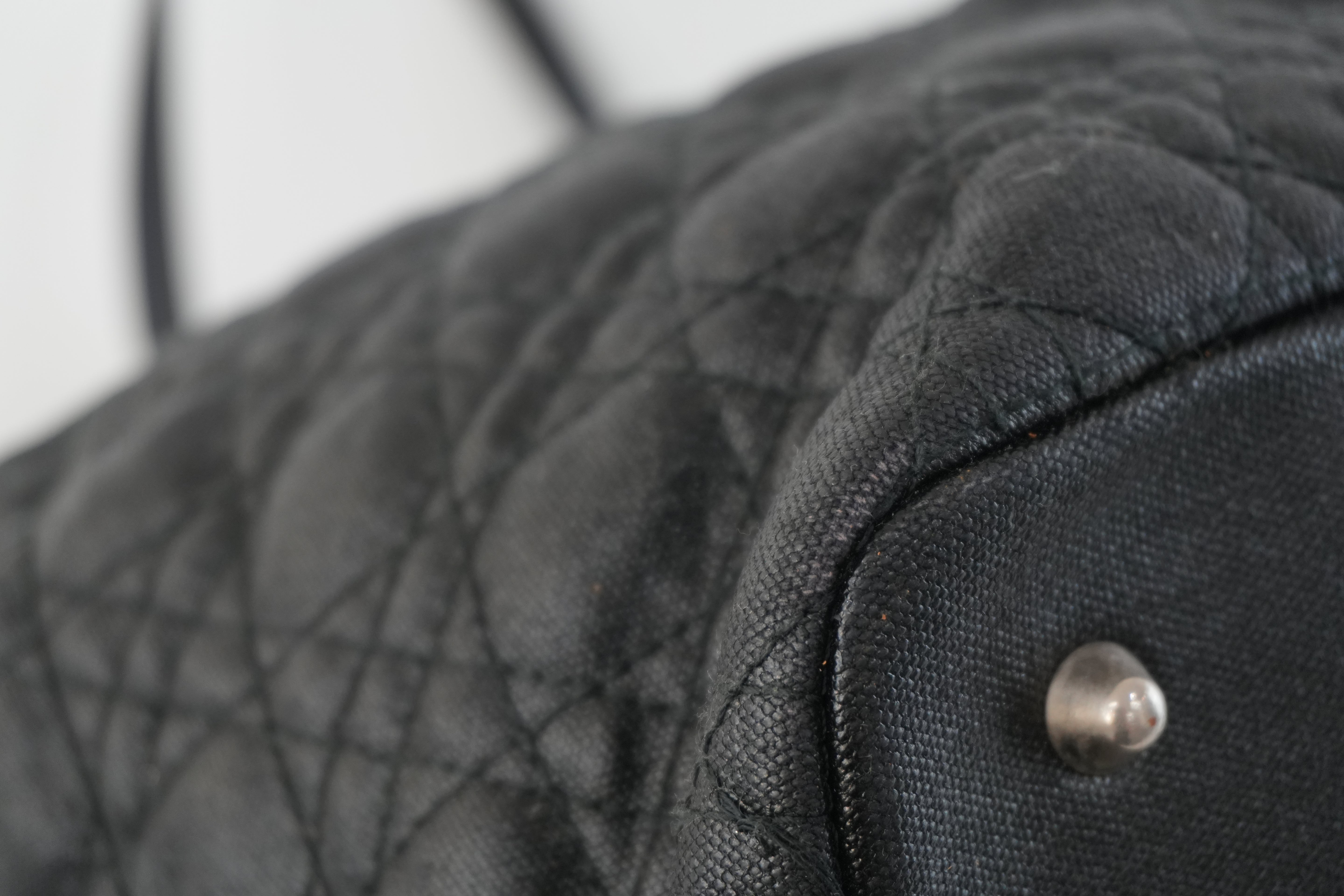 Christian Dior Nylon Panarea Tote Bag Black Used