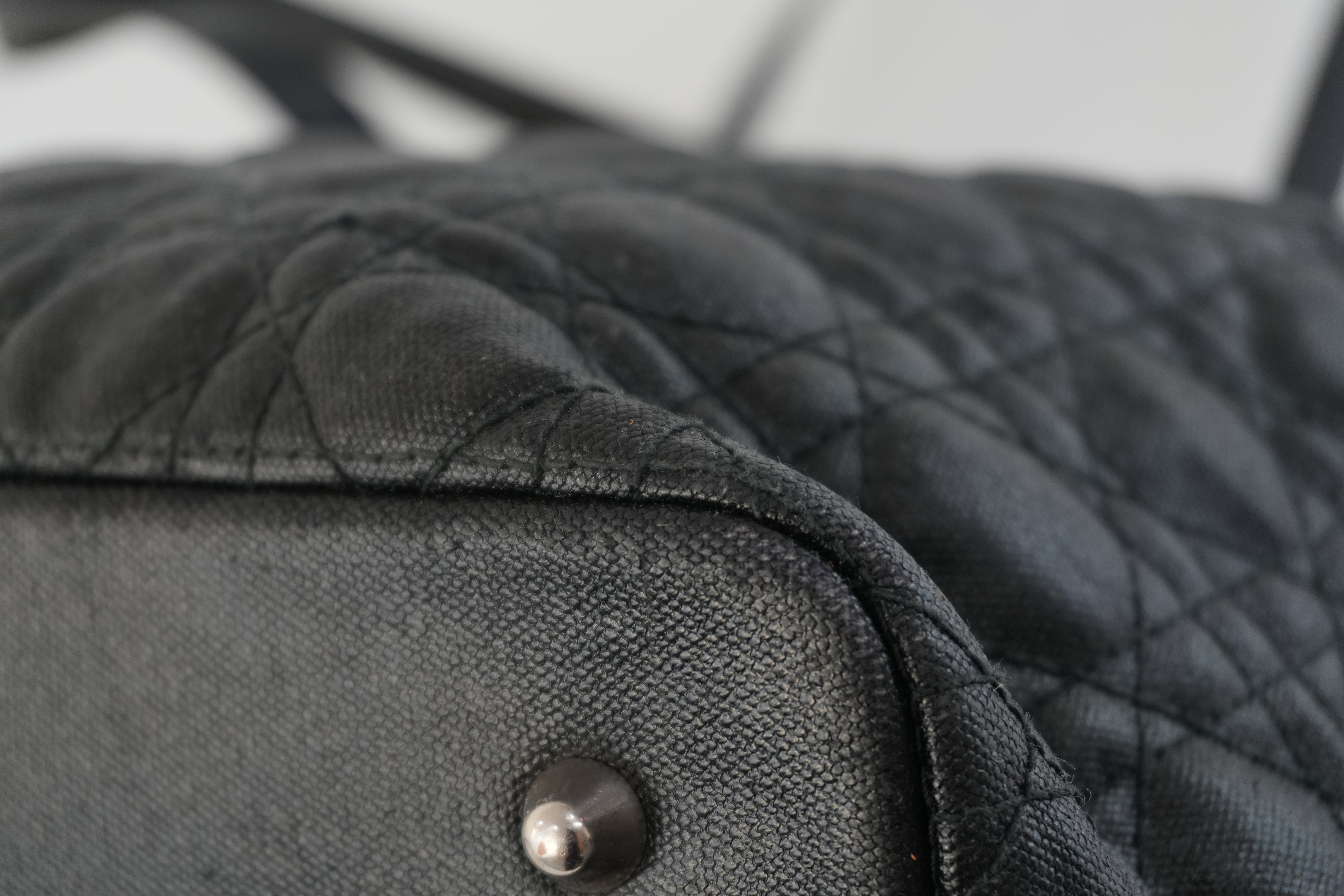Christian Dior Nylon Panarea Tote Bag Black Used