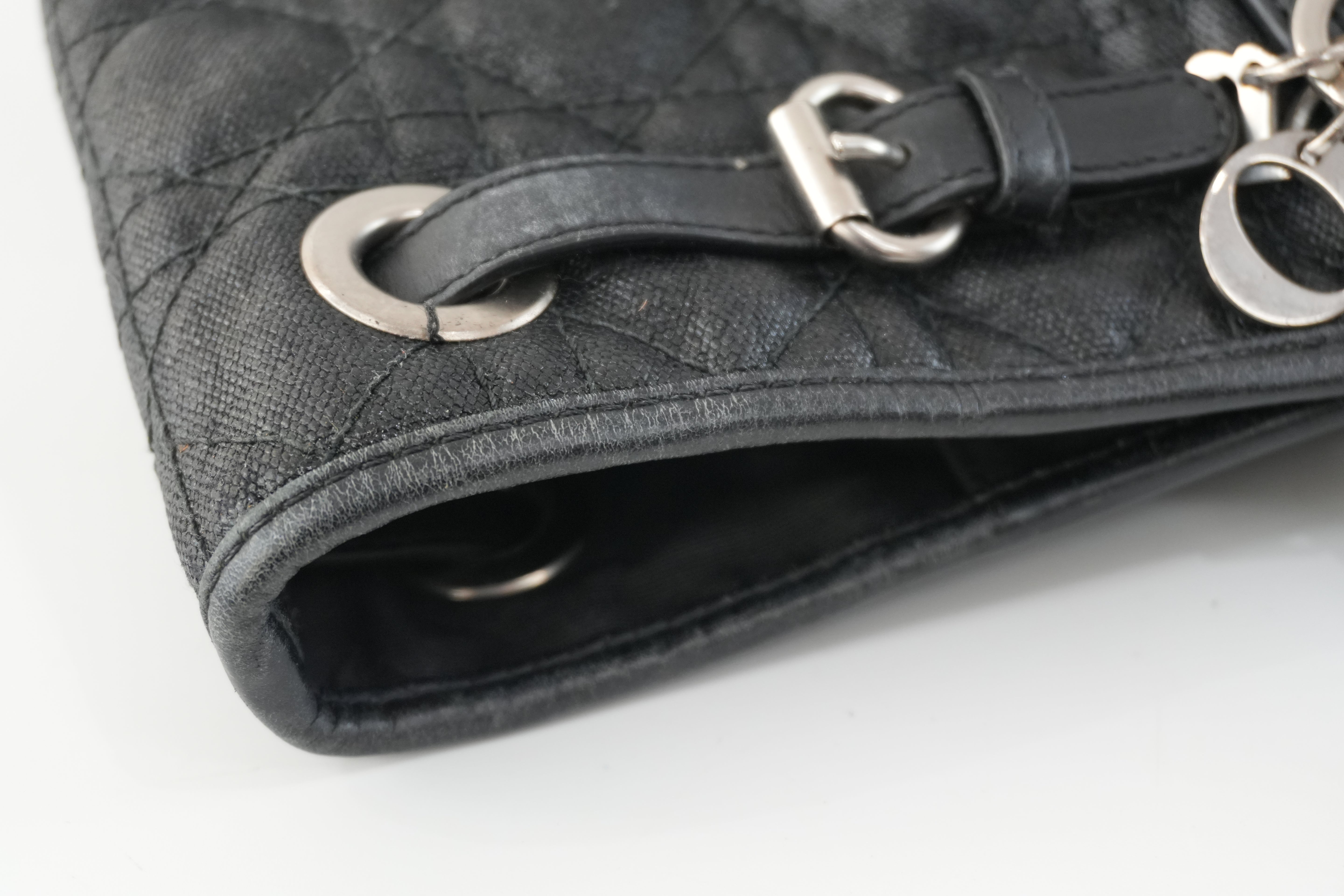 Christian Dior Nylon Panarea Tote Bag Black Used