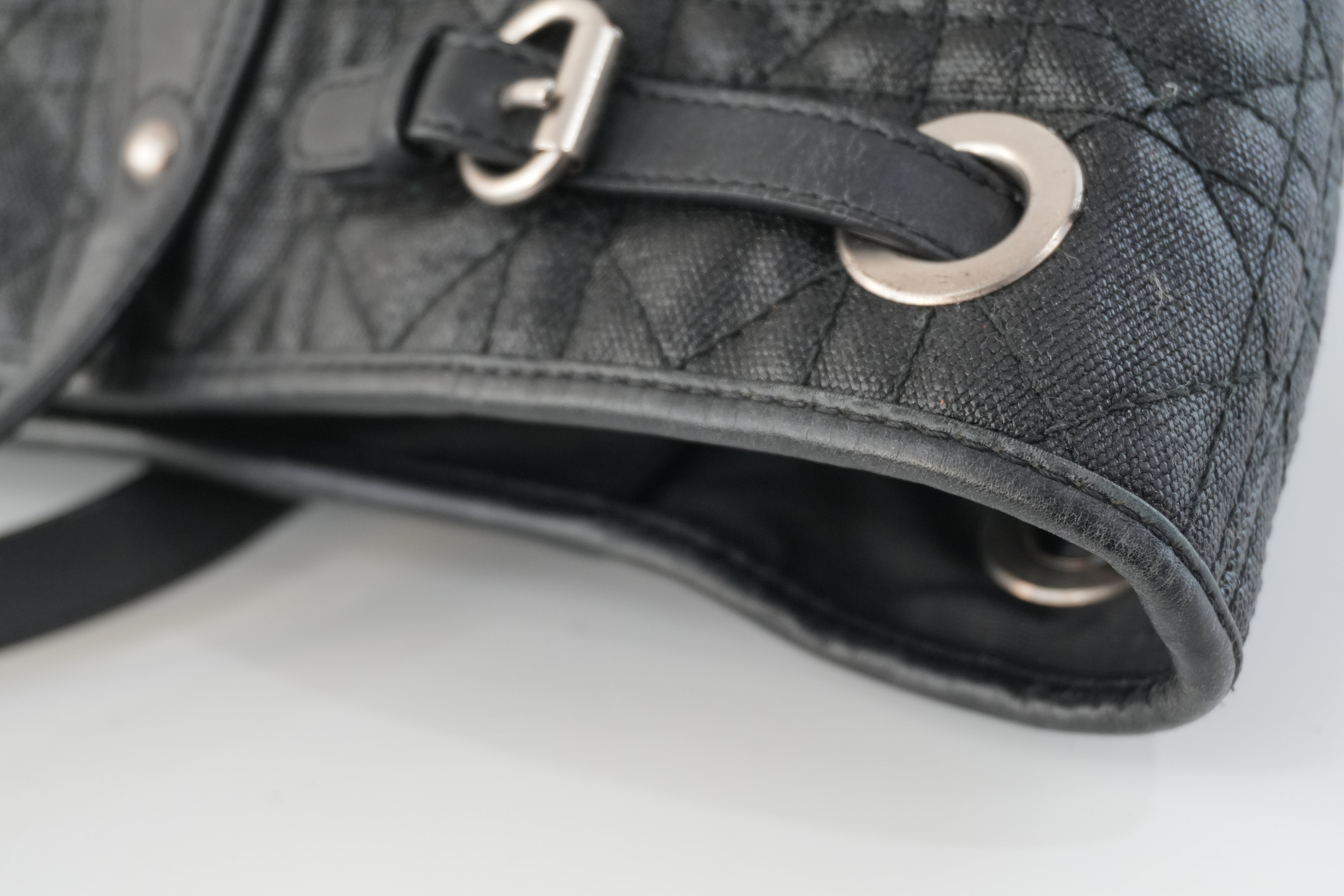 Christian Dior Nylon Panarea Tote Bag Black Used