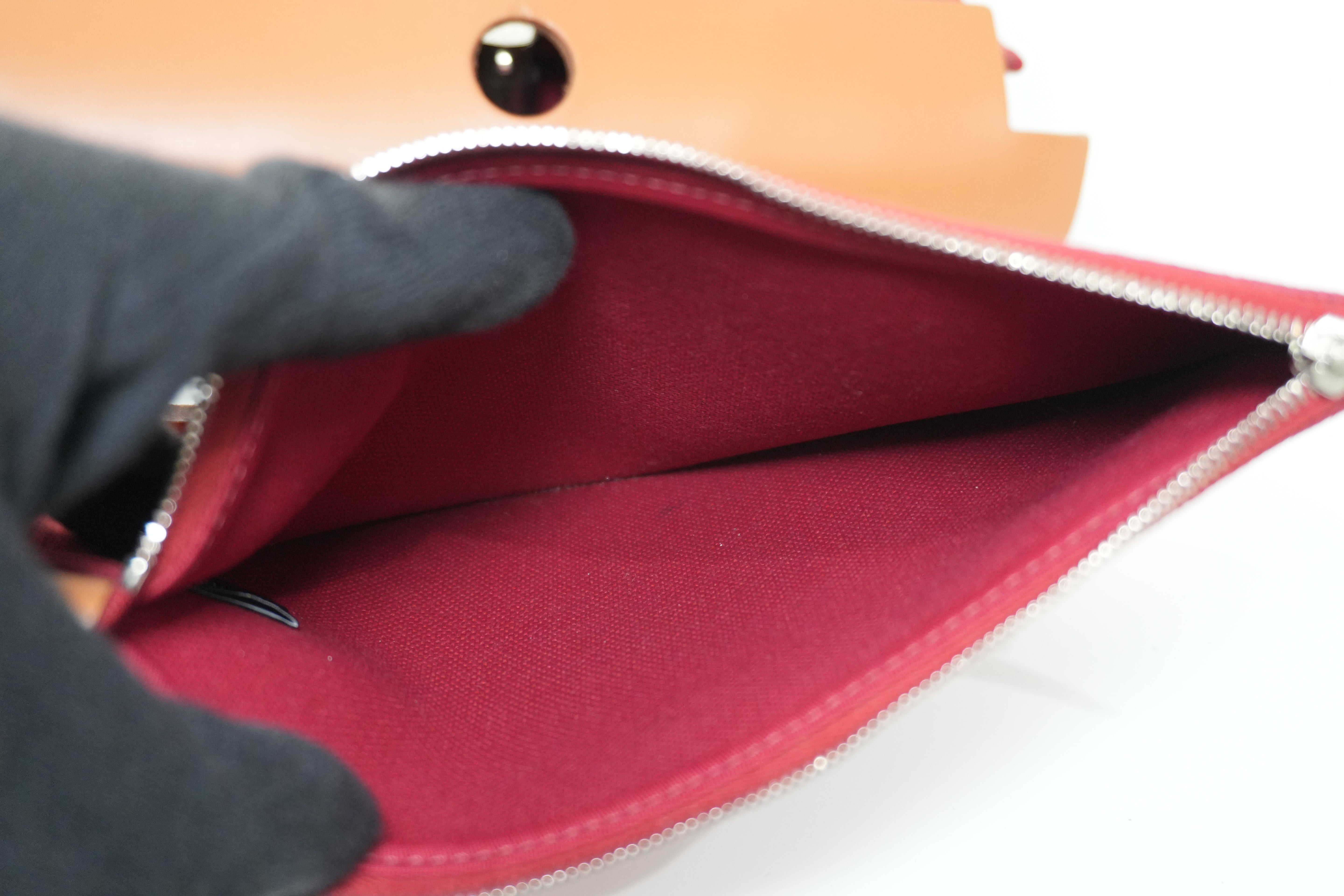 Hermes Canvas Herzip Tote Bag Red Orange Used