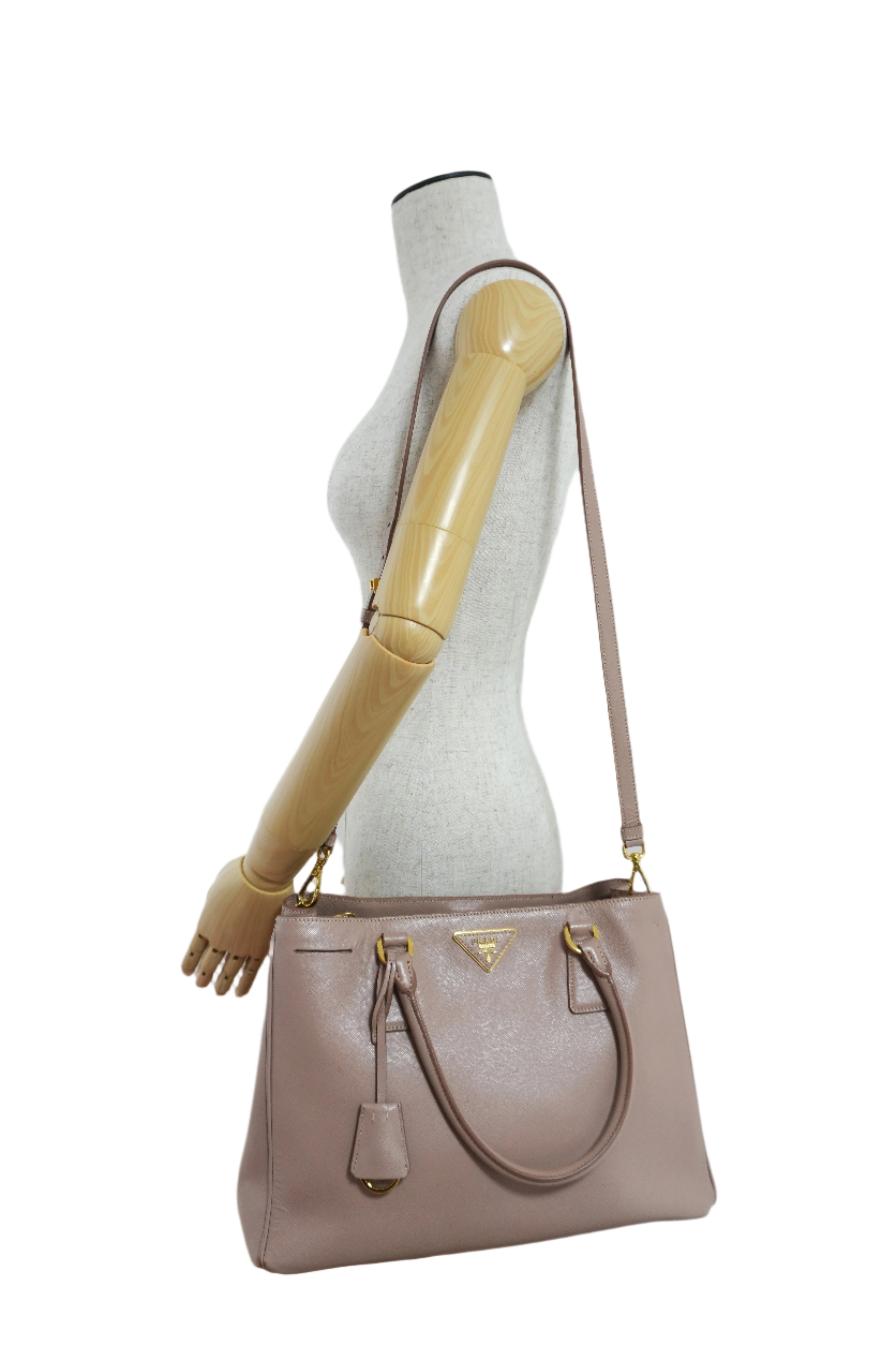 Prada Saffiano Two Way Bag Pink Used