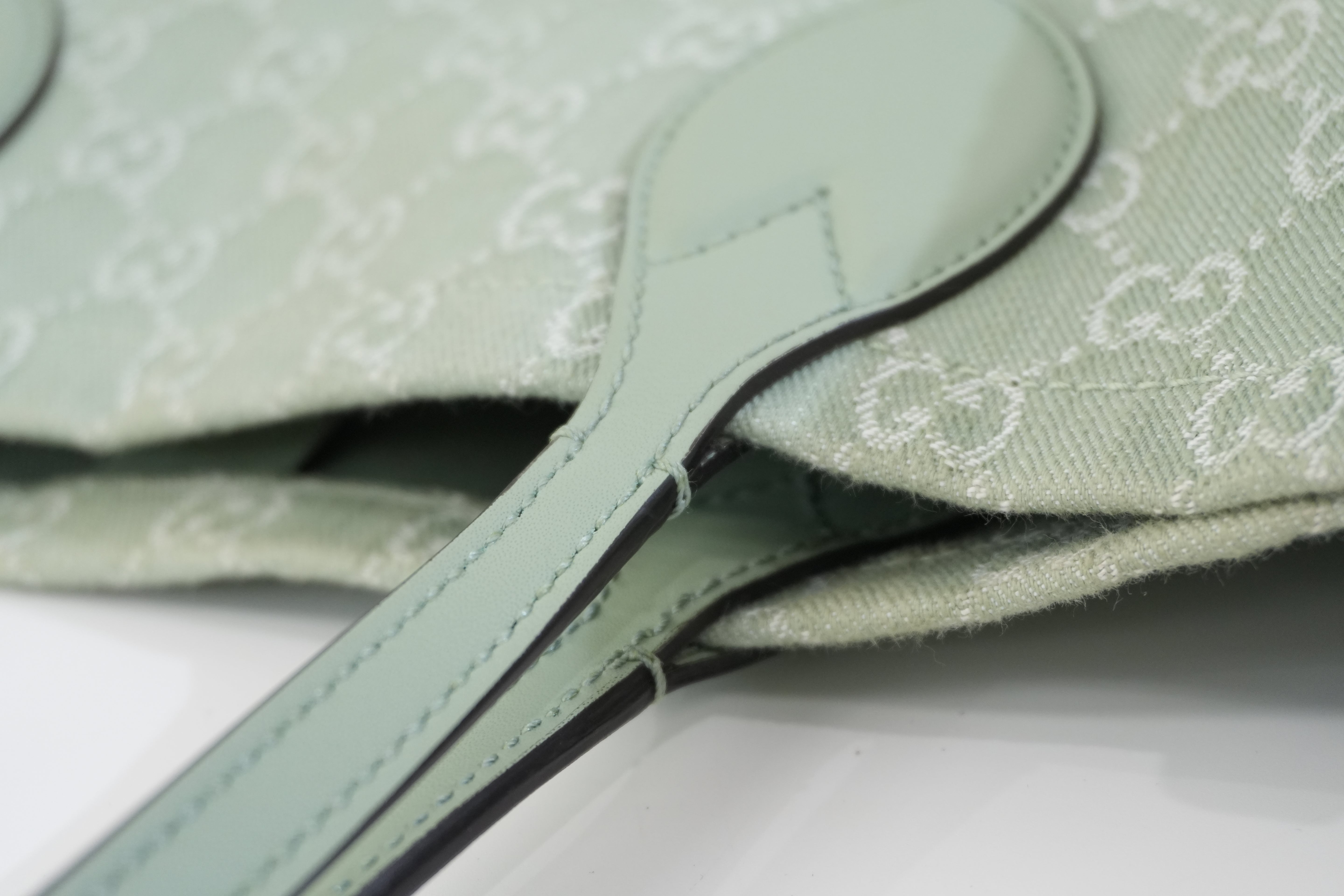 Pre-owned Gucci Large Ophidia GG Tote Bag Green Used