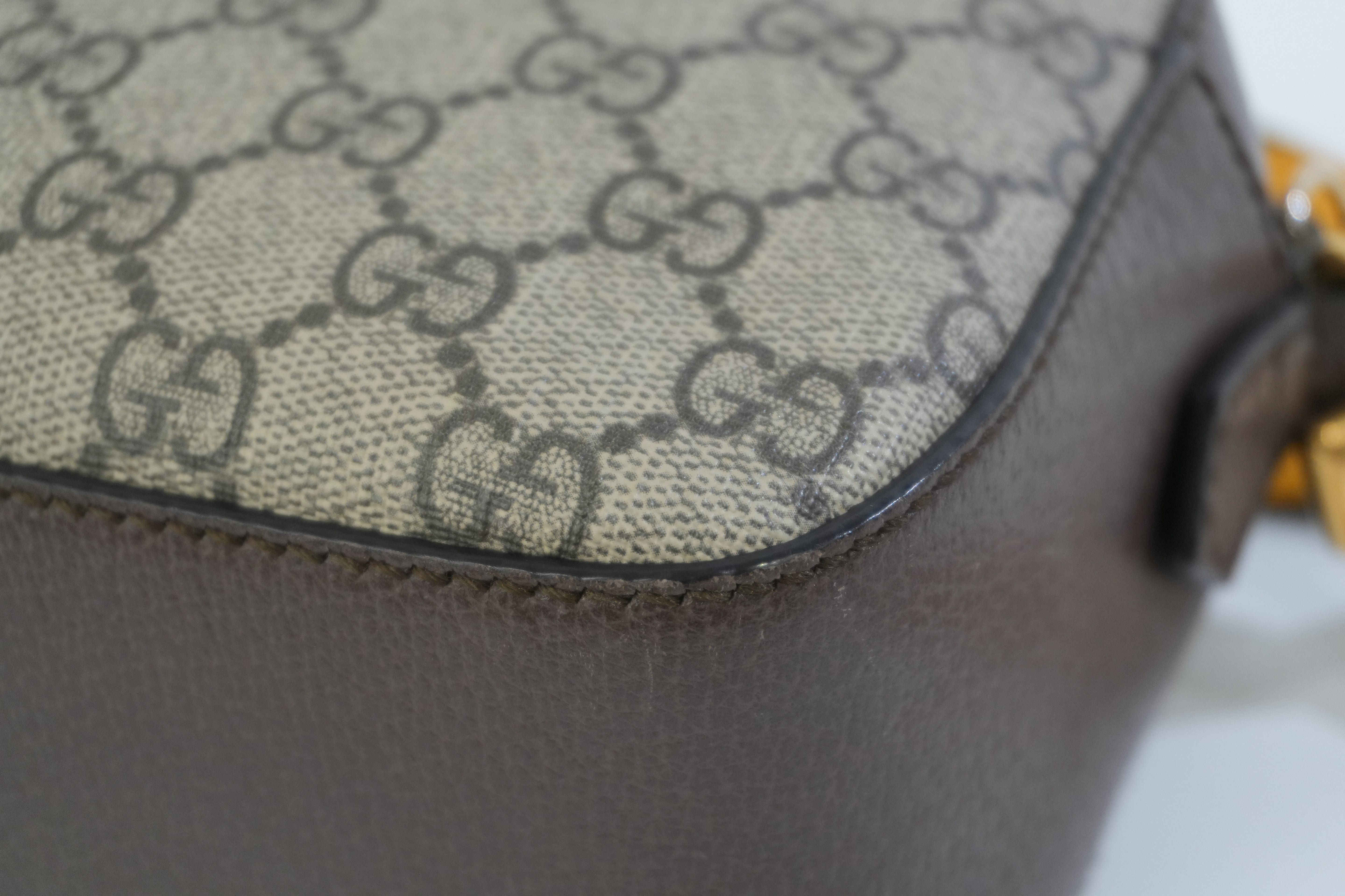 Gucci Canvas Supreme Sheryline Shoulder Bag Brown Used