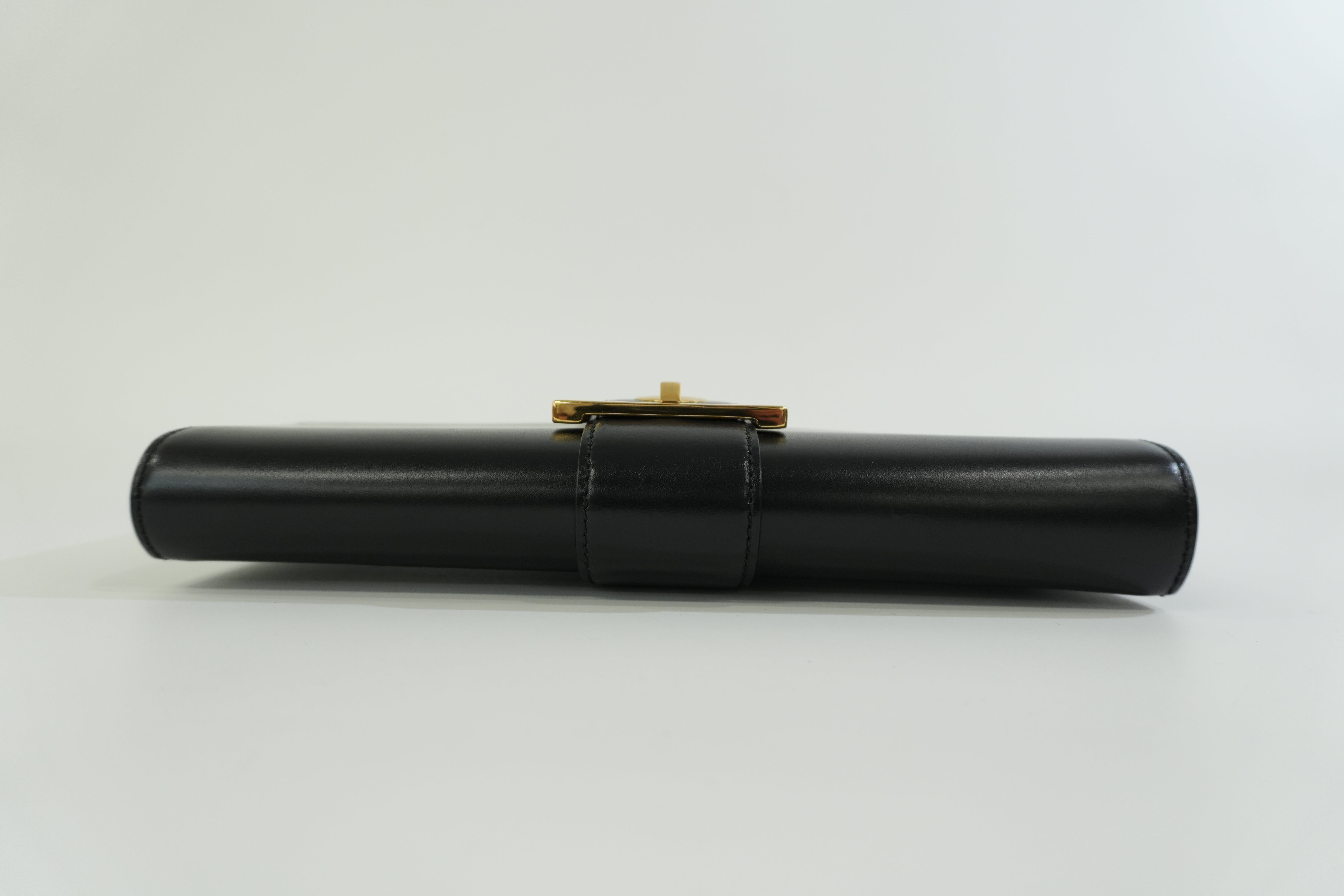 Gucci Leather Clutch Black Used