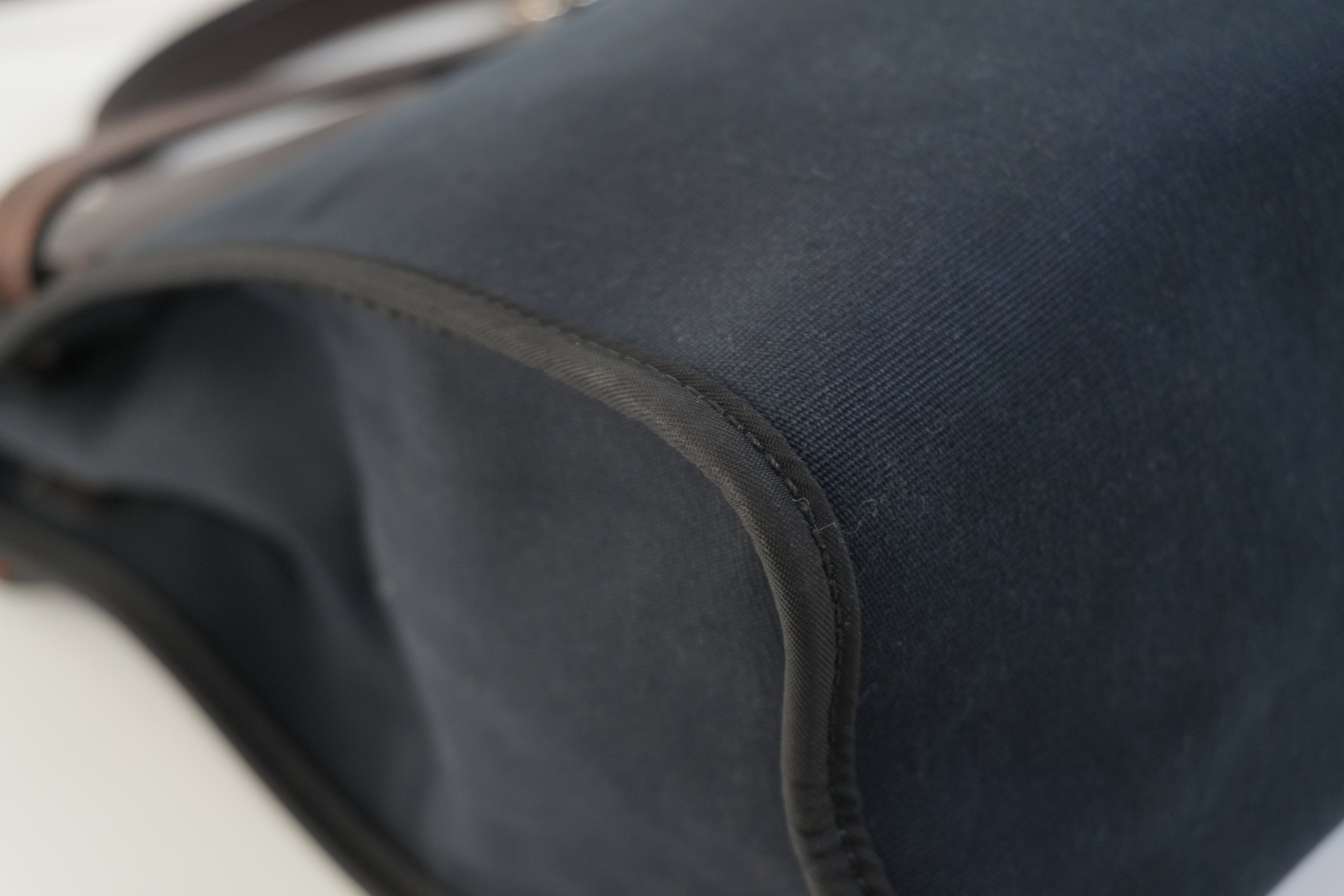 Hermes Canvas Herzip Tote Bag Black Used