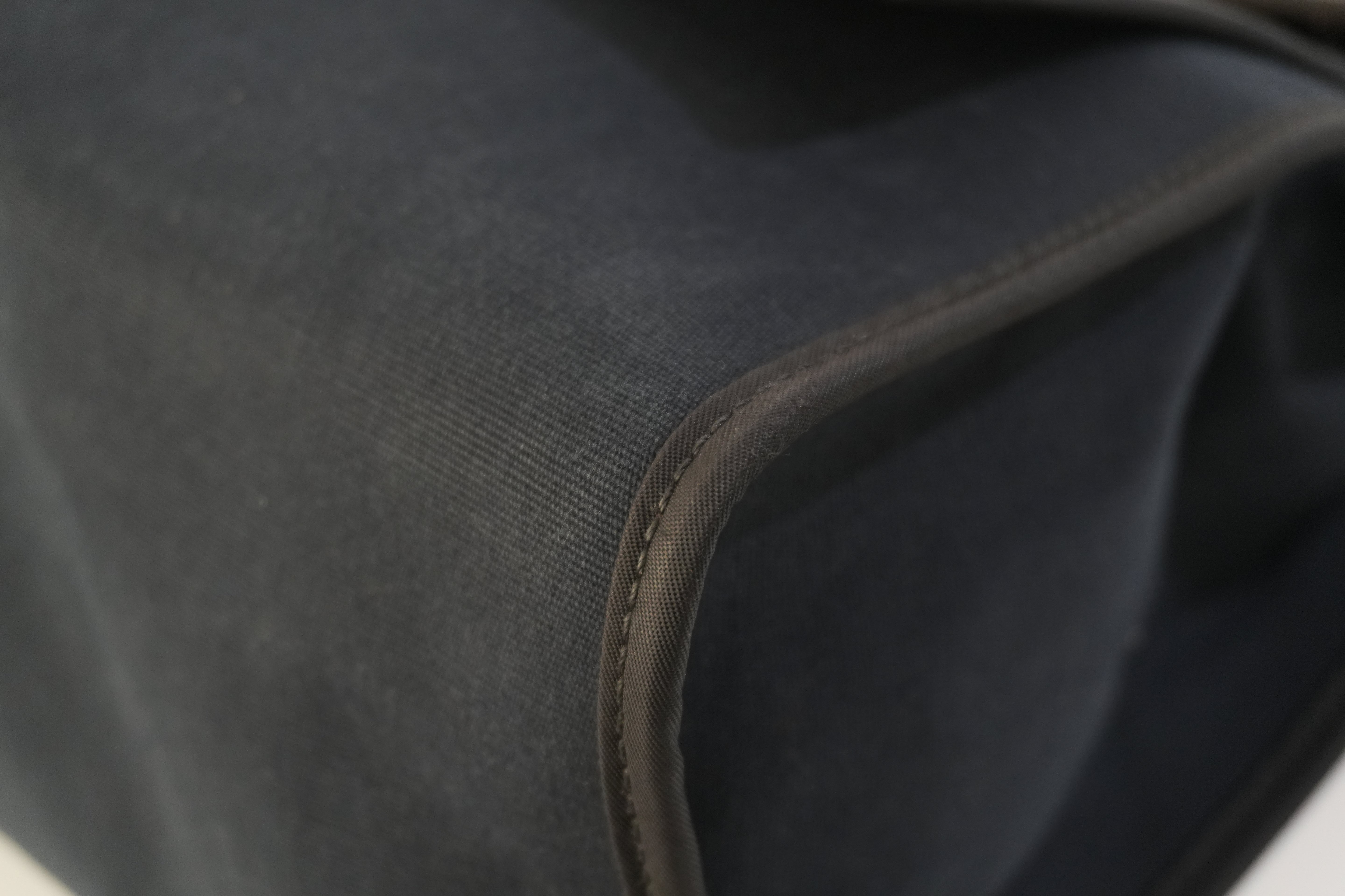 Hermes Canvas Herzip Tote Bag Black Used