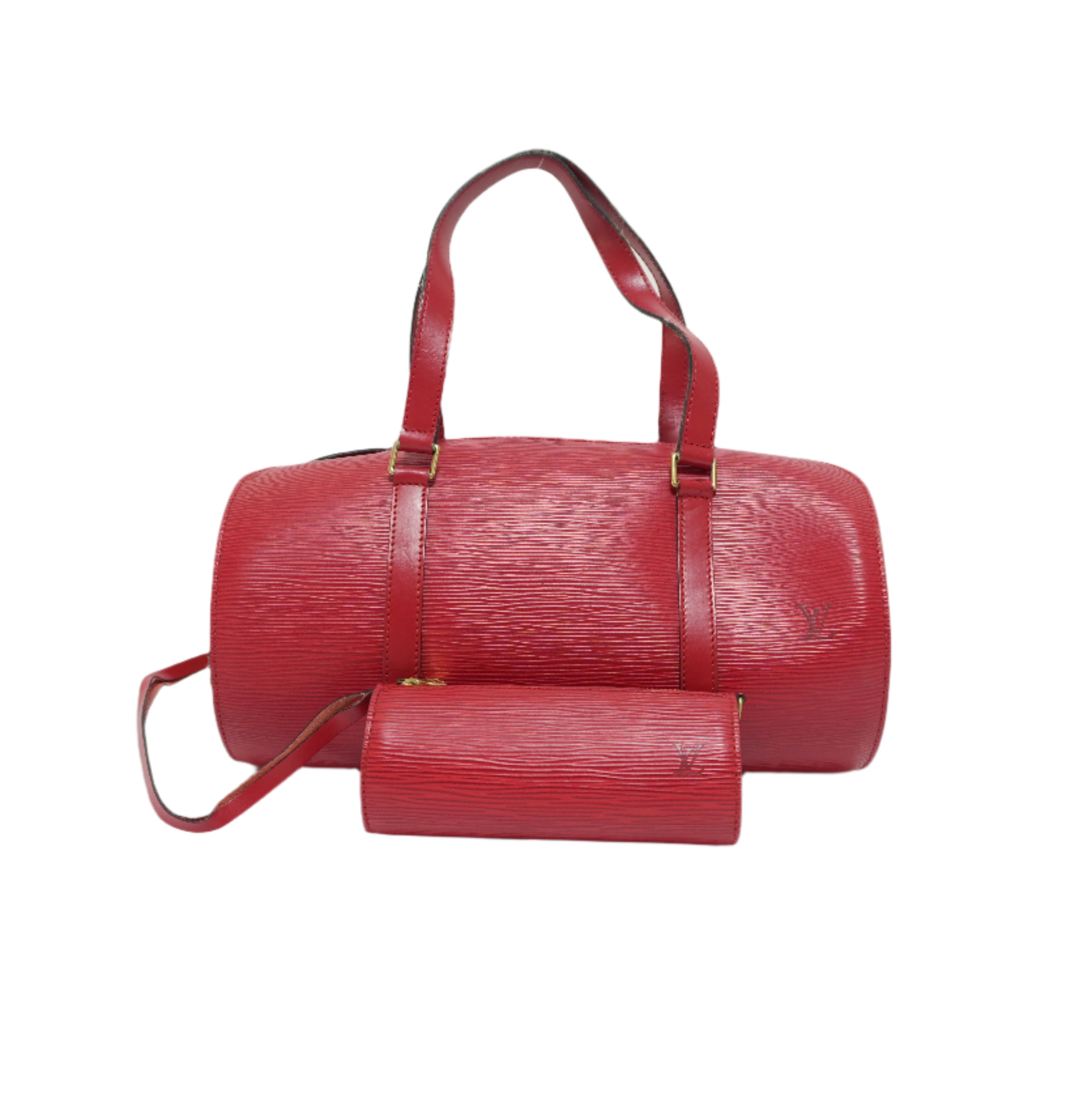 Louis Vuitton Epi Soufflot Handbag Red Used