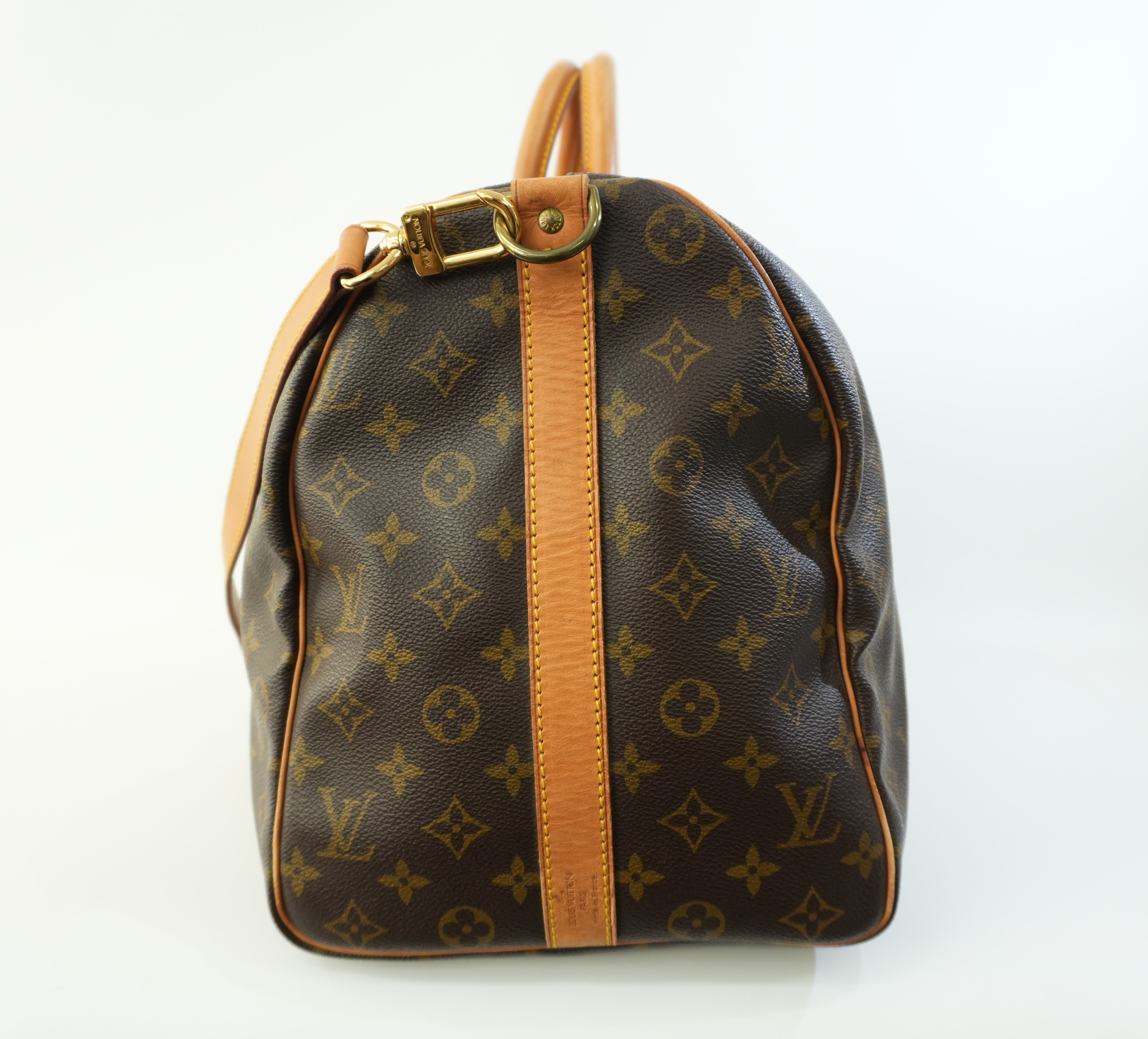 Pre-owned Louis Vuitton Monogram Keepall 50 Bandouliere Travel Bag Used