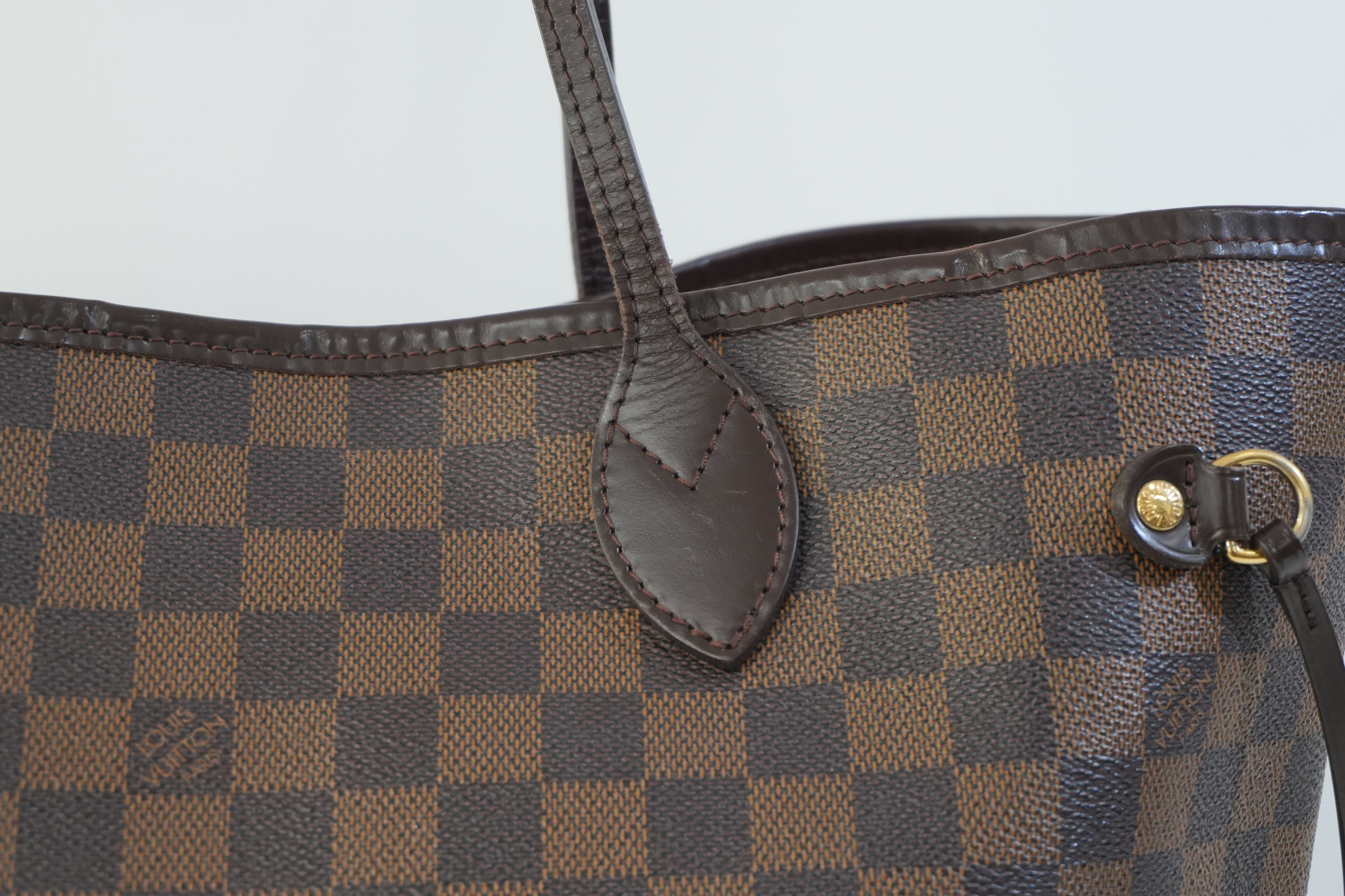 Pre-owned Louis Vuitton Damier Ebene Neverfull MM Tote Bag Used