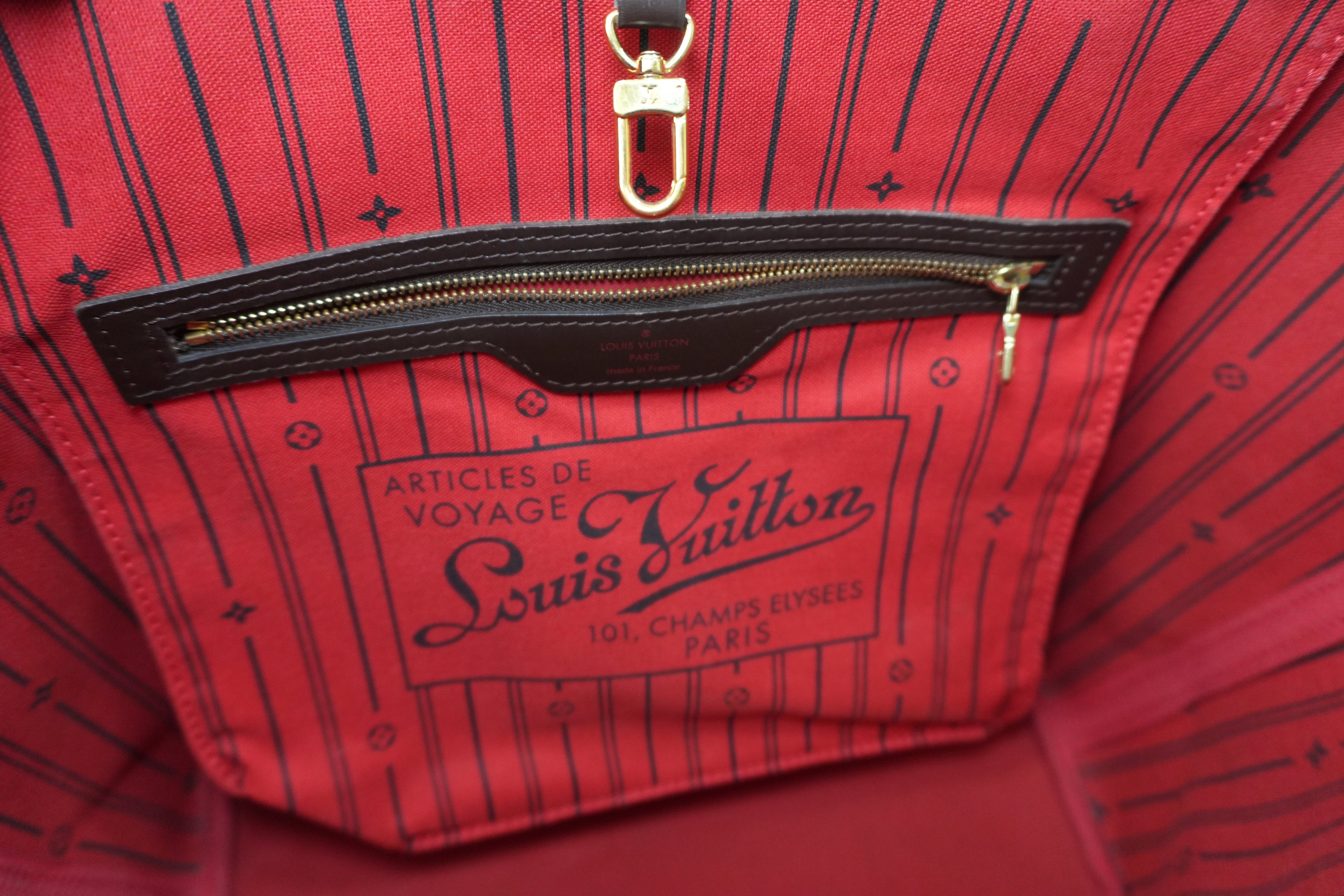 Pre-owned Louis Vuitton Damier Ebene Neverfull MM Tote Bag Used