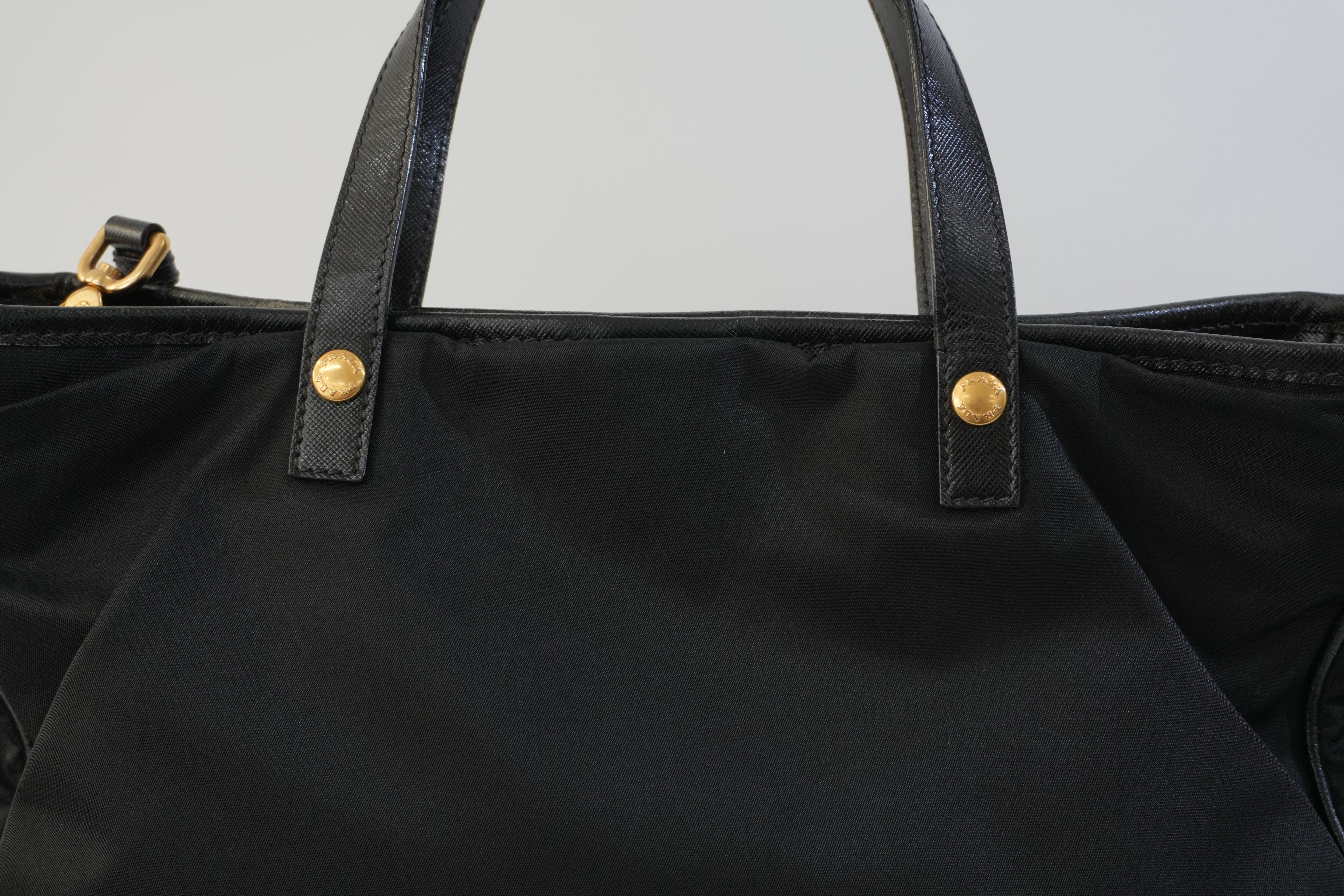 Pre-owned Prada Nylon Two Way Shoulder Bag Black Used