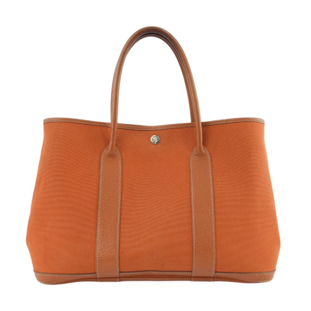Hermes Garden Party Canvas Orange Used
