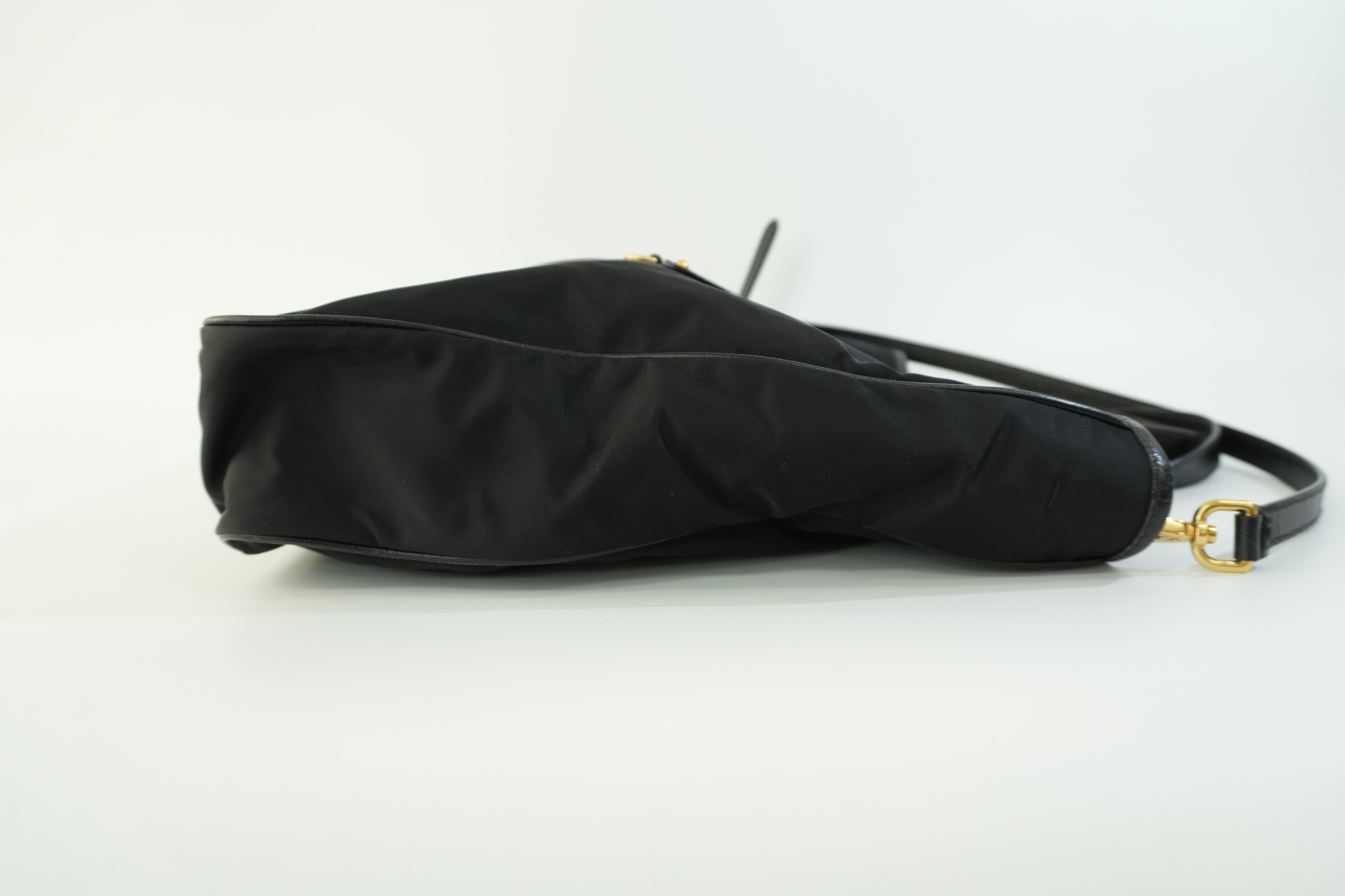 Pre-owned Prada Nylon Two Way Shoulder Bag Black Used