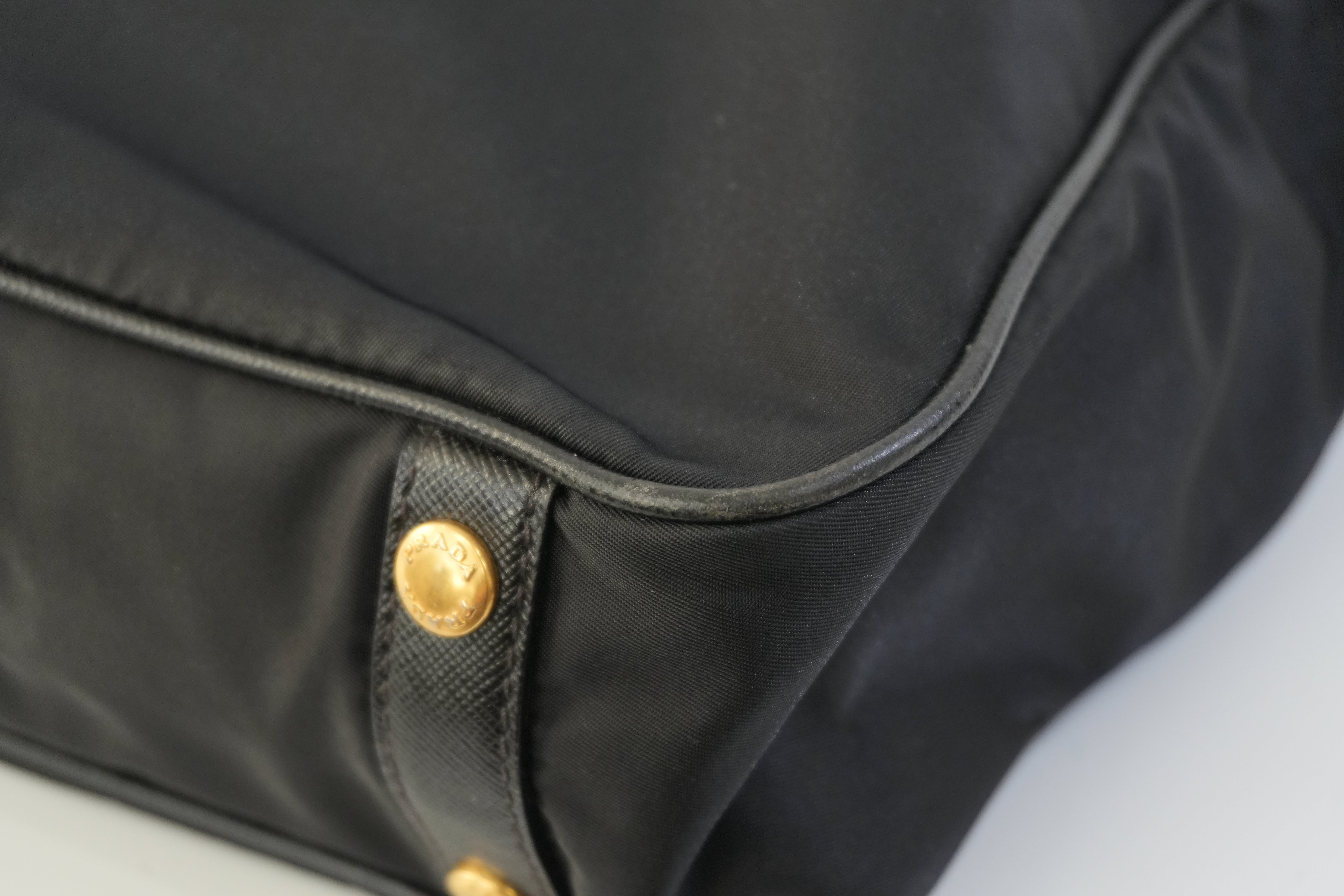 Pre-owned Prada Nylon Two Way Shoulder Bag Black Used