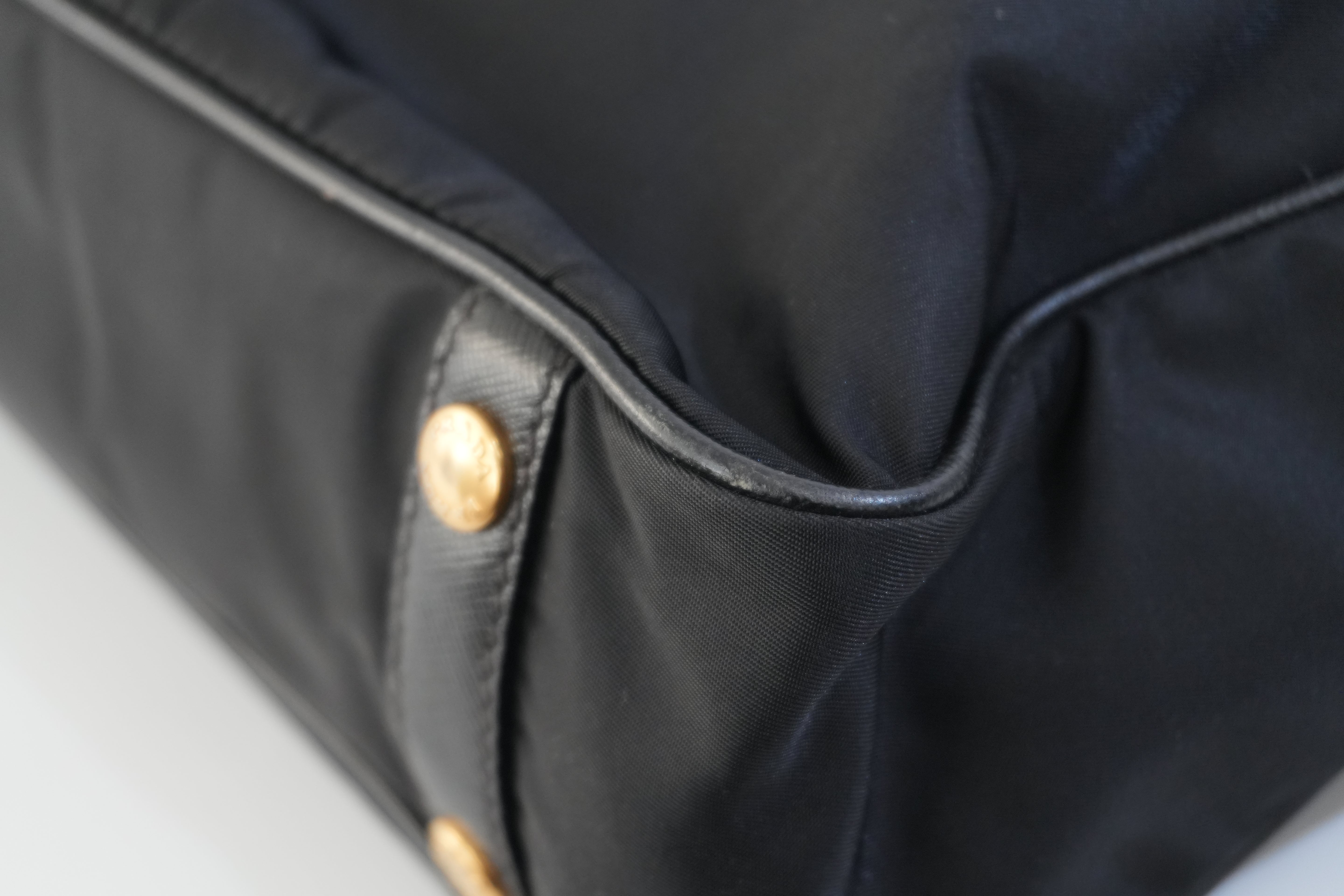 Pre-owned Prada Nylon Two Way Shoulder Bag Black Used