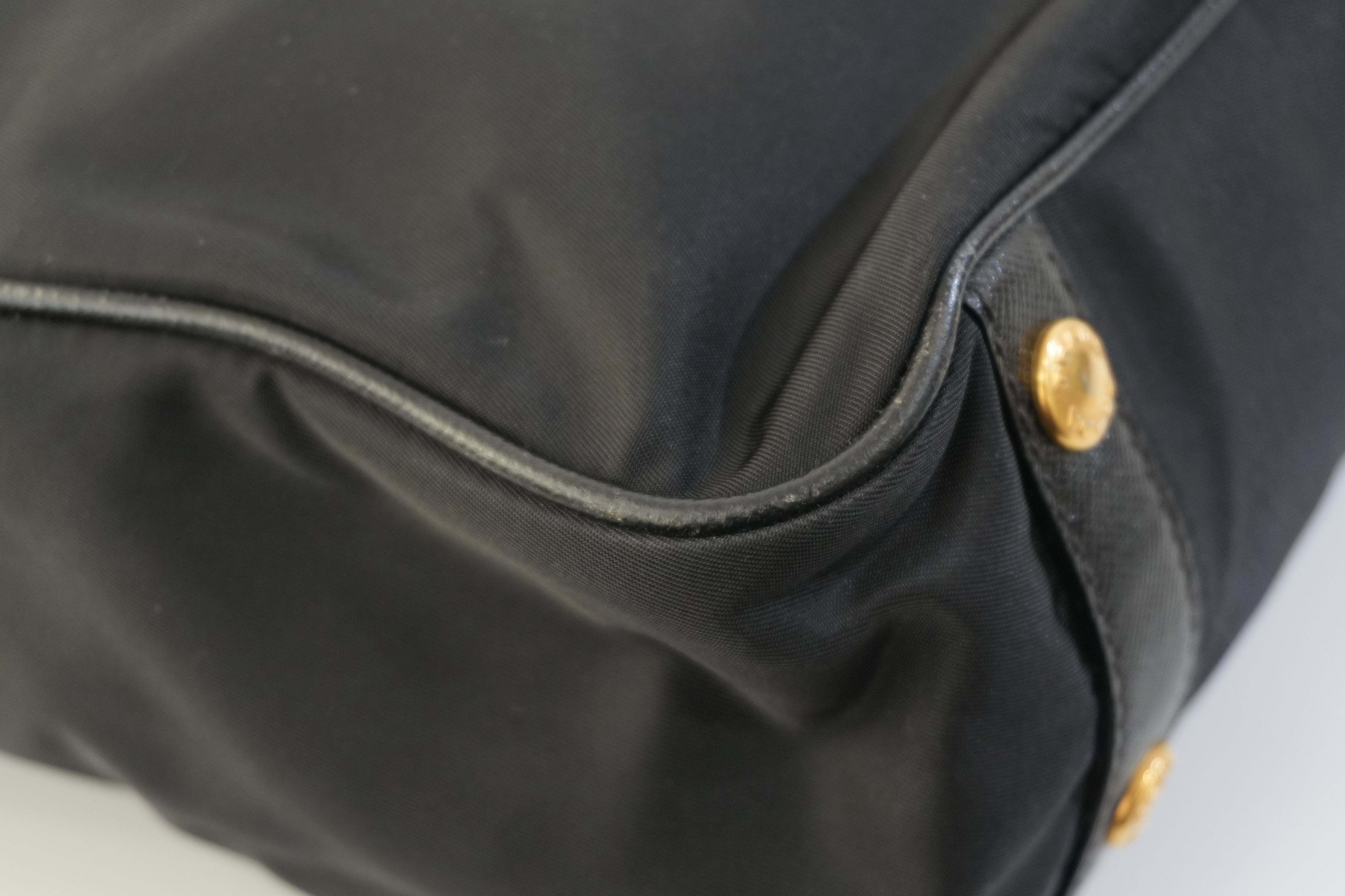 Pre-owned Prada Nylon Two Way Shoulder Bag Black Used