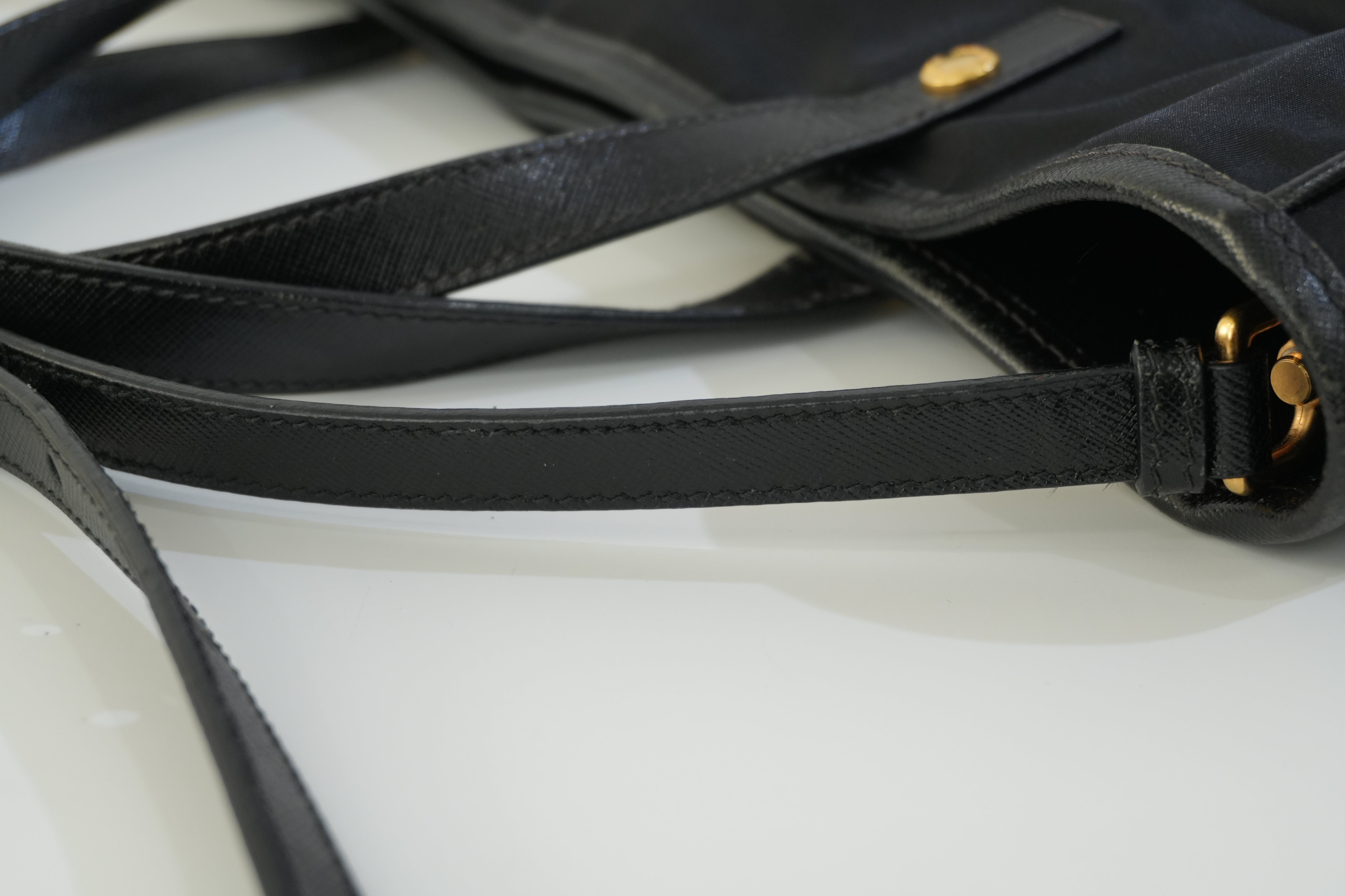 Pre-owned Prada Nylon Two Way Shoulder Bag Black Used
