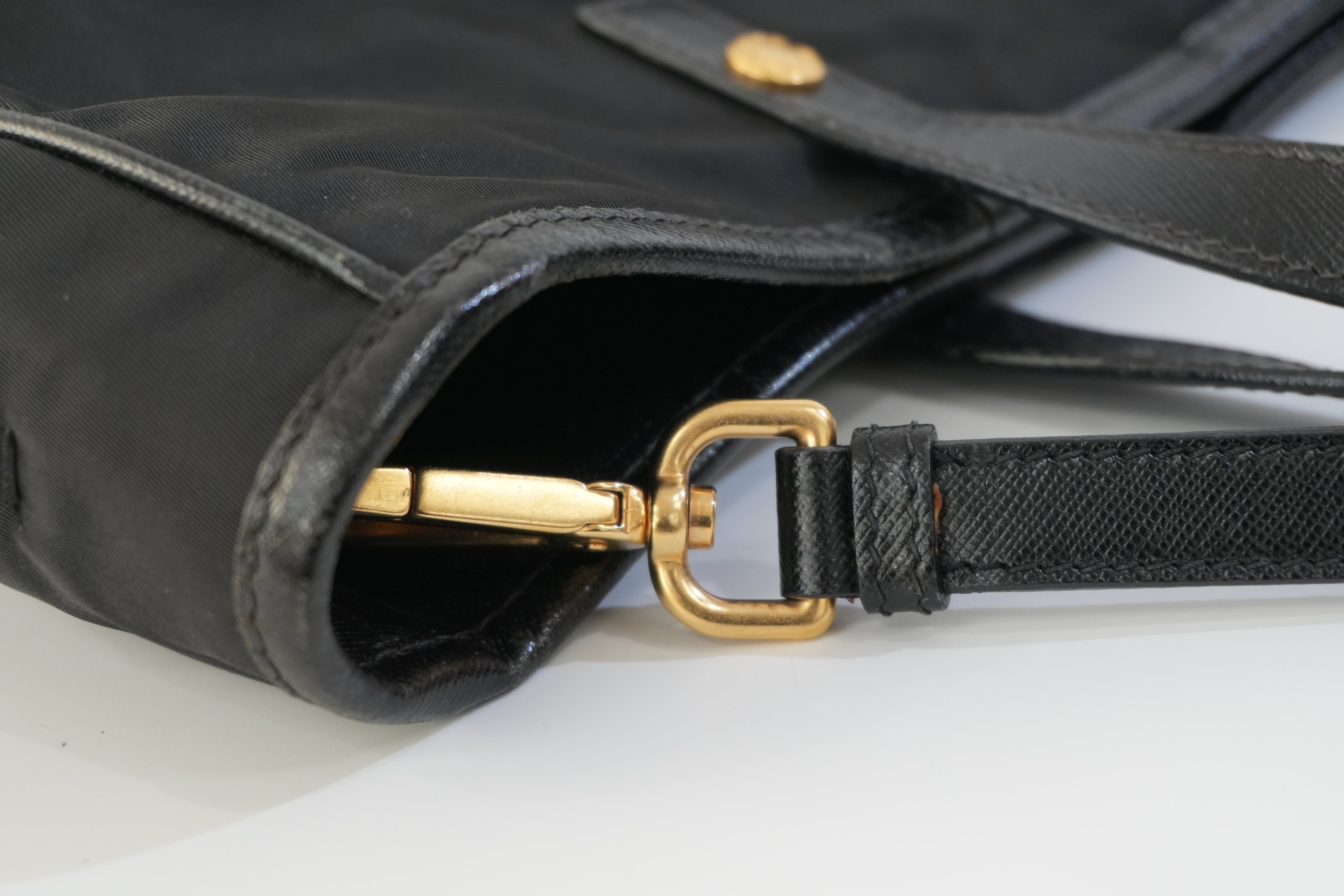 Pre-owned Prada Nylon Two Way Shoulder Bag Black Used