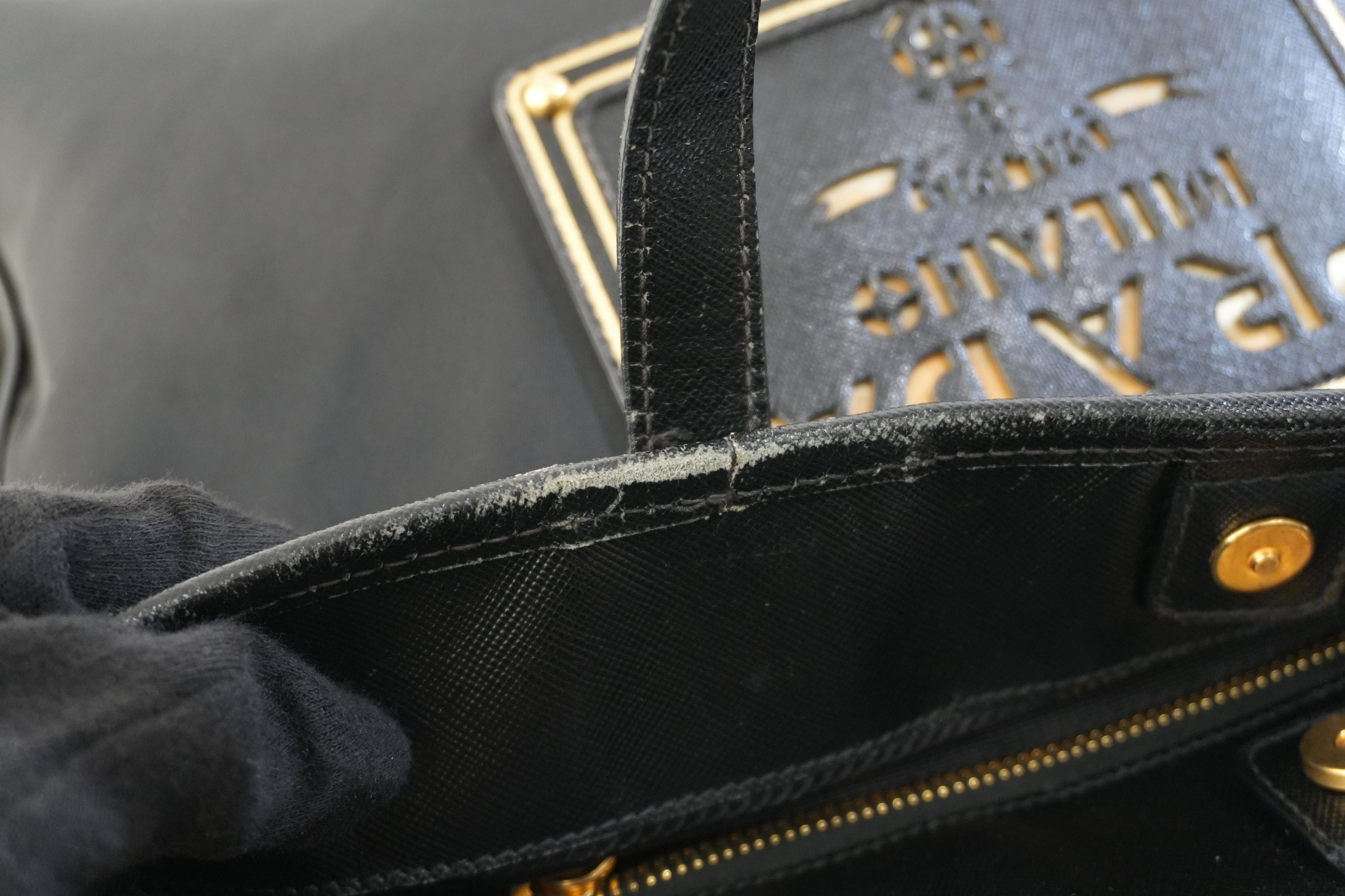 Pre-owned Prada Nylon Two Way Shoulder Bag Black Used