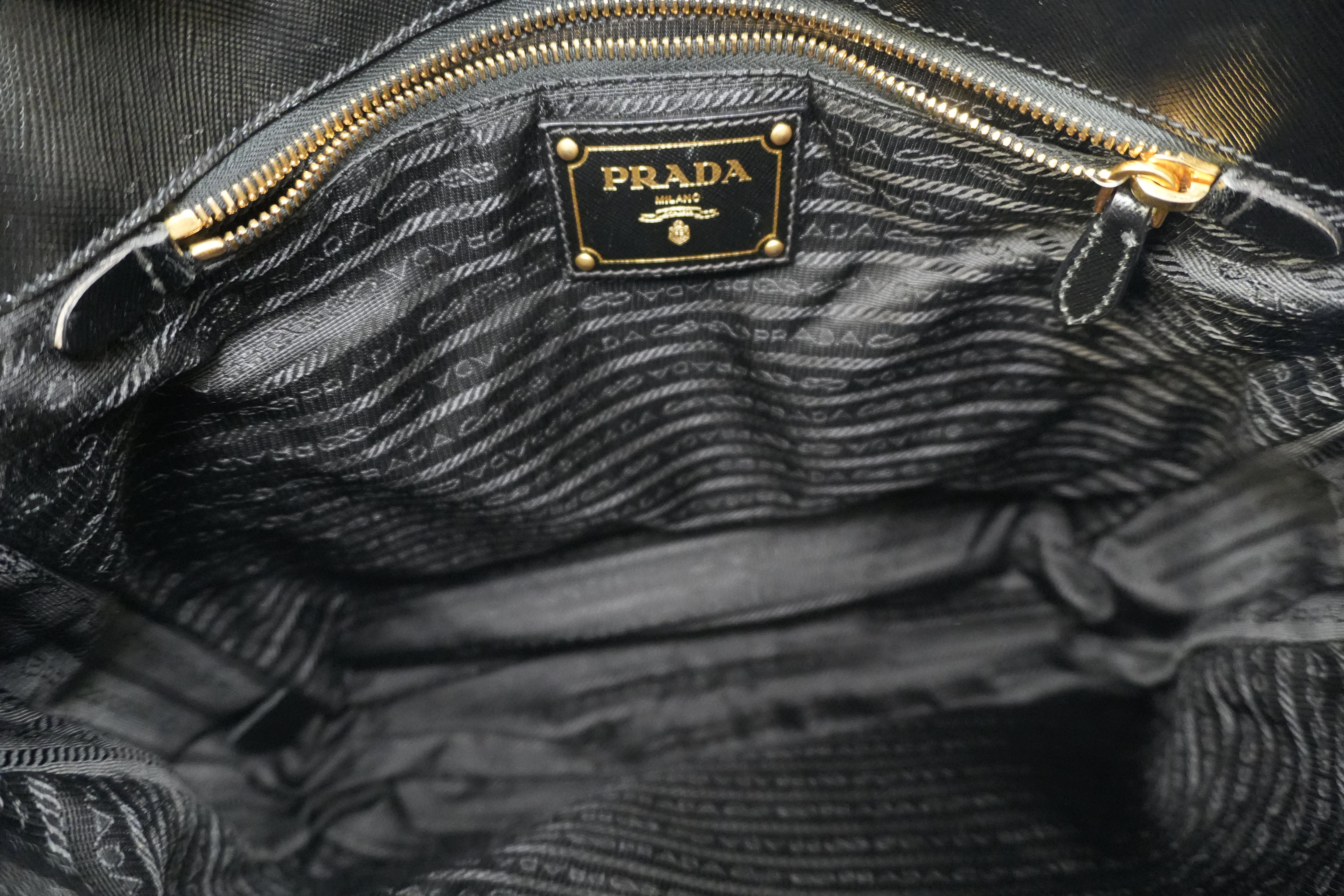 Pre-owned Prada Nylon Two Way Shoulder Bag Black Used