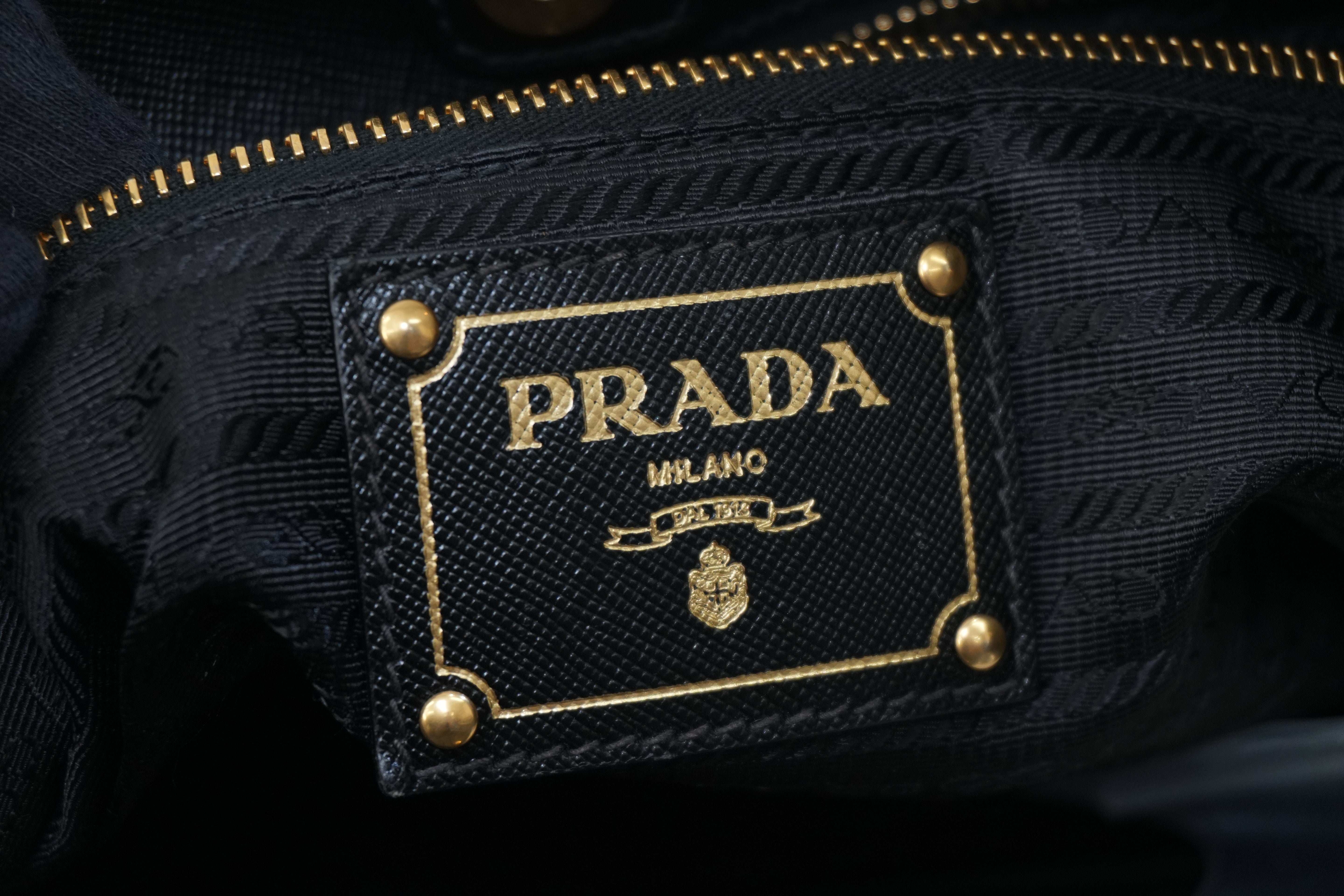 Pre-owned Prada Nylon Two Way Shoulder Bag Black Used
