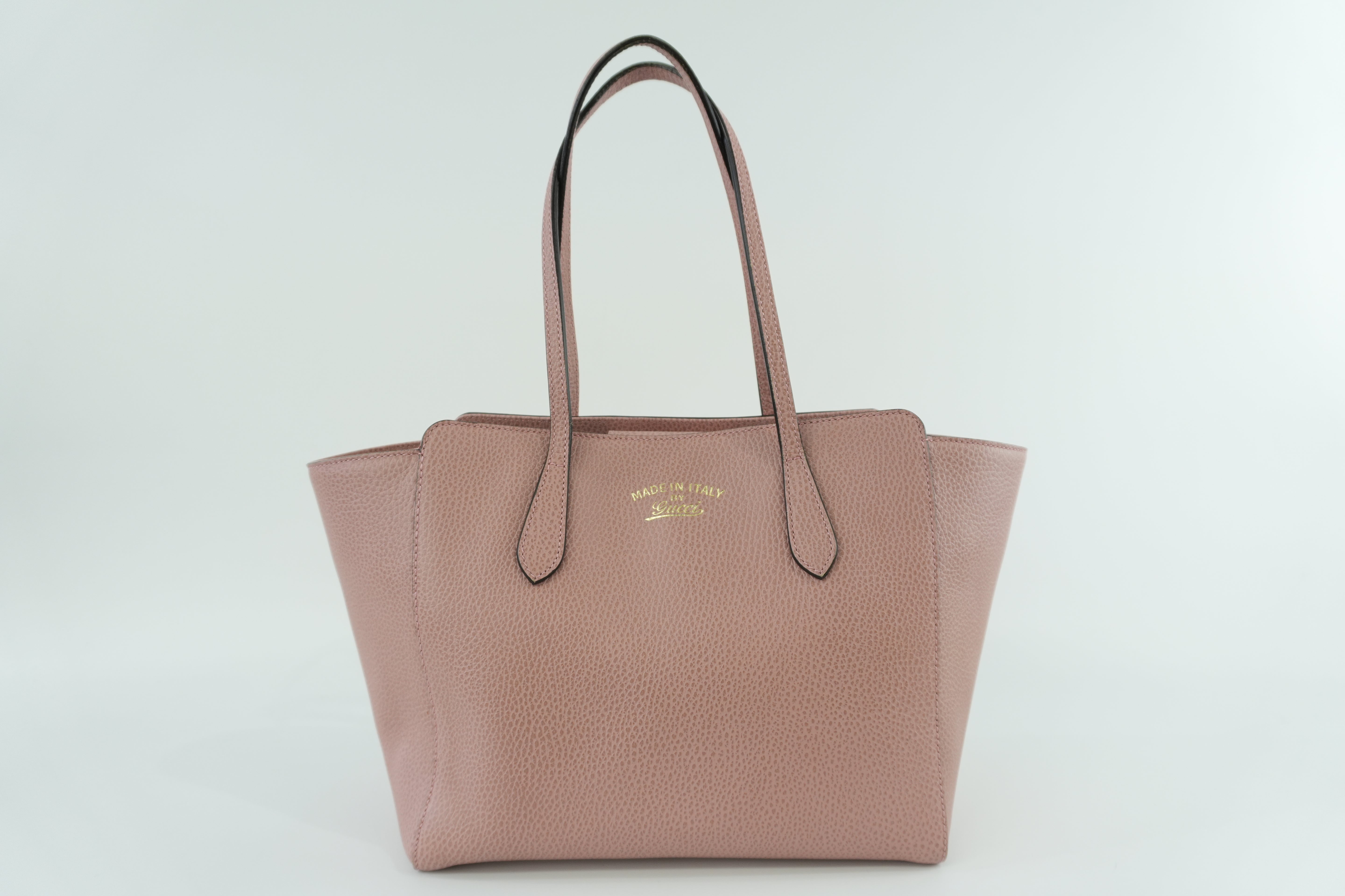 Gucci Swing Tote Bag Pink Leather Used