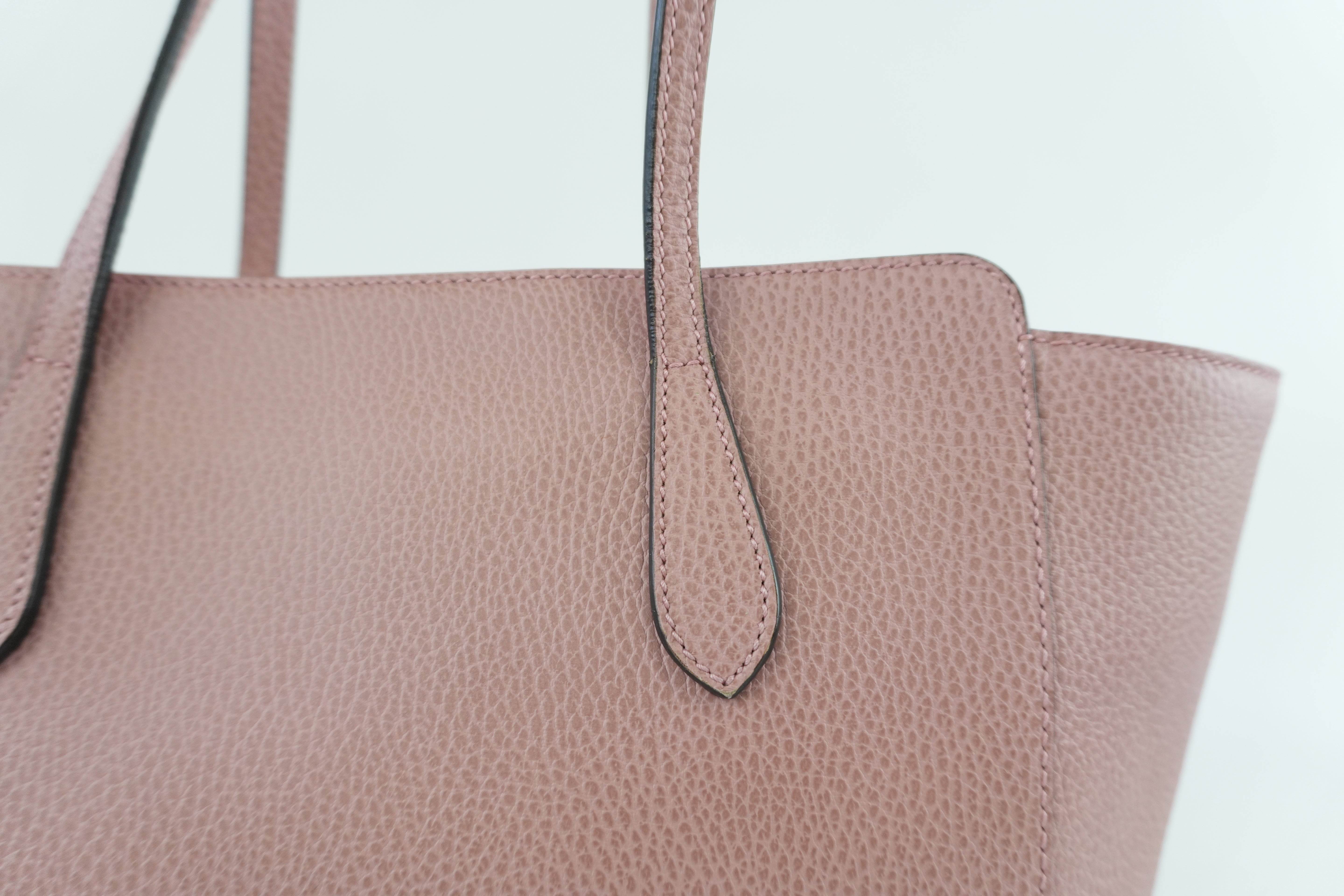 Gucci Swing Tote Bag Pink Leather Used
