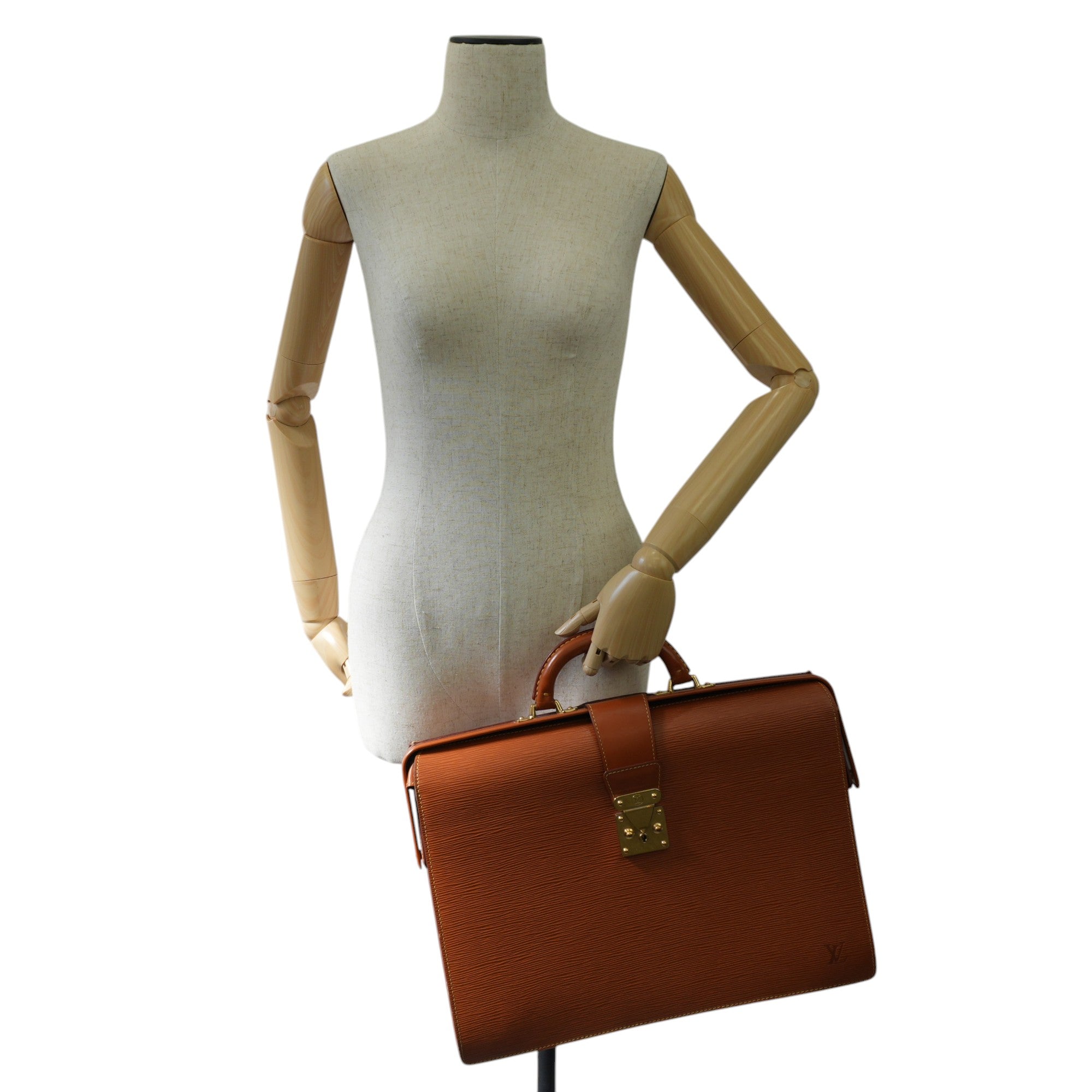 Louis Vuitton Briefcase Epi Kenya Brown Used