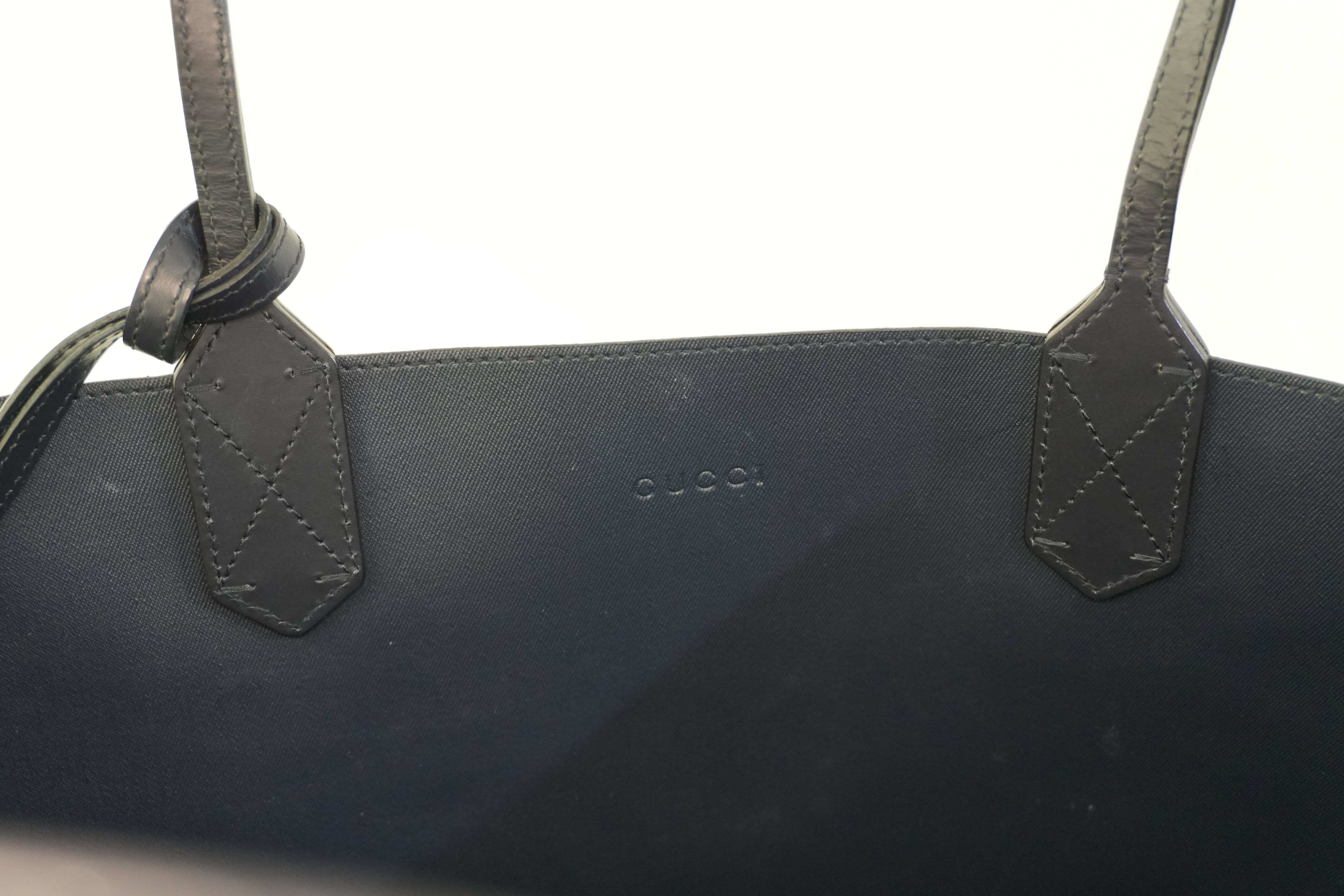 Pre-owned Gucci Canvas Blooms Reversible Tote Bag Blue Used