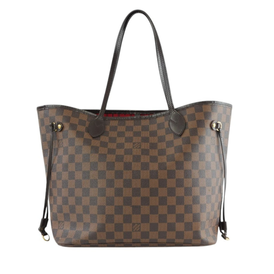 Louis Vuitton Damier Ebene Neverfull MM Shoulder Tote Bag Used