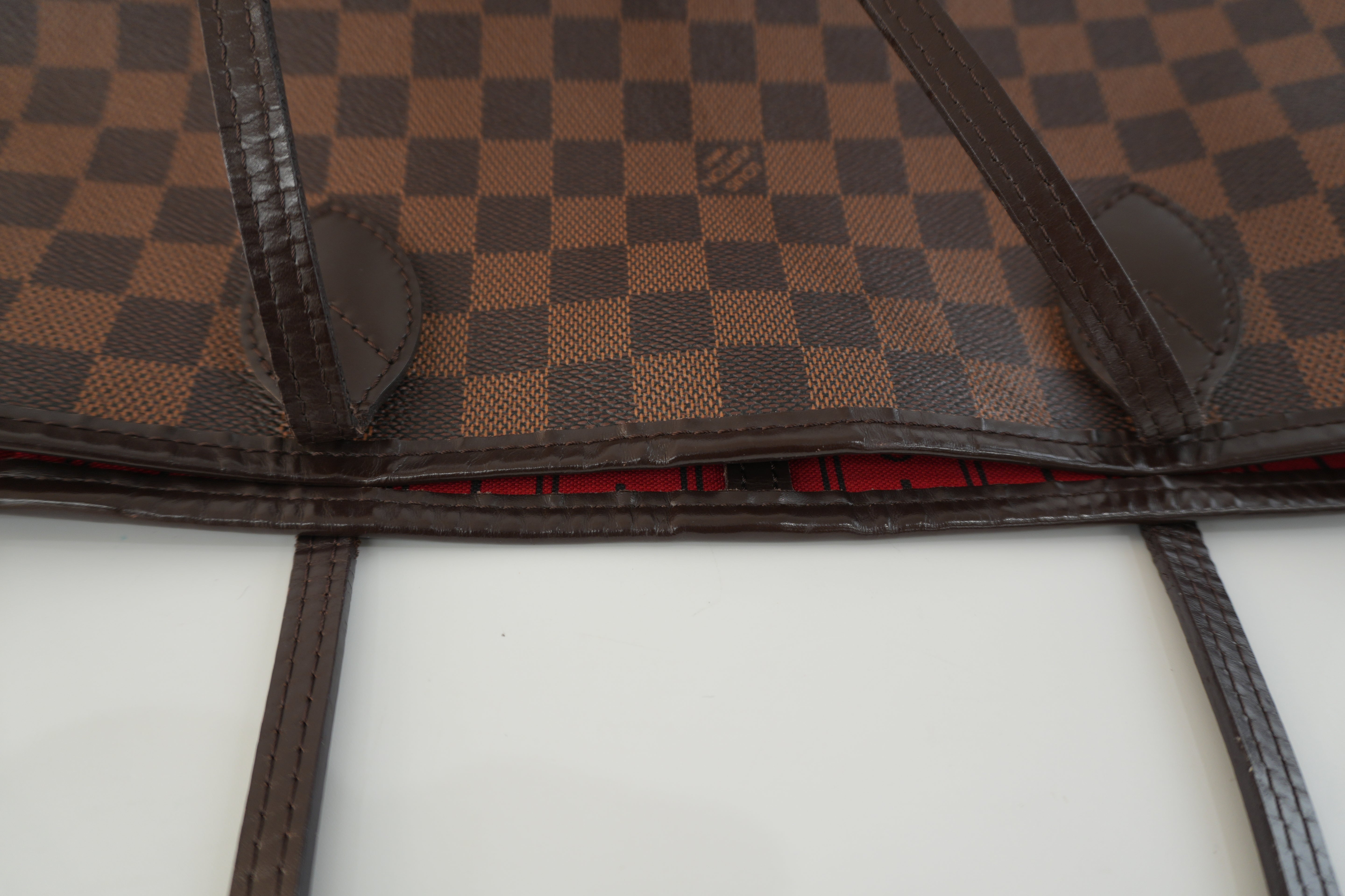 Louis Vuitton Damier Ebene Neverfull MM Shoulder Tote Bag Used