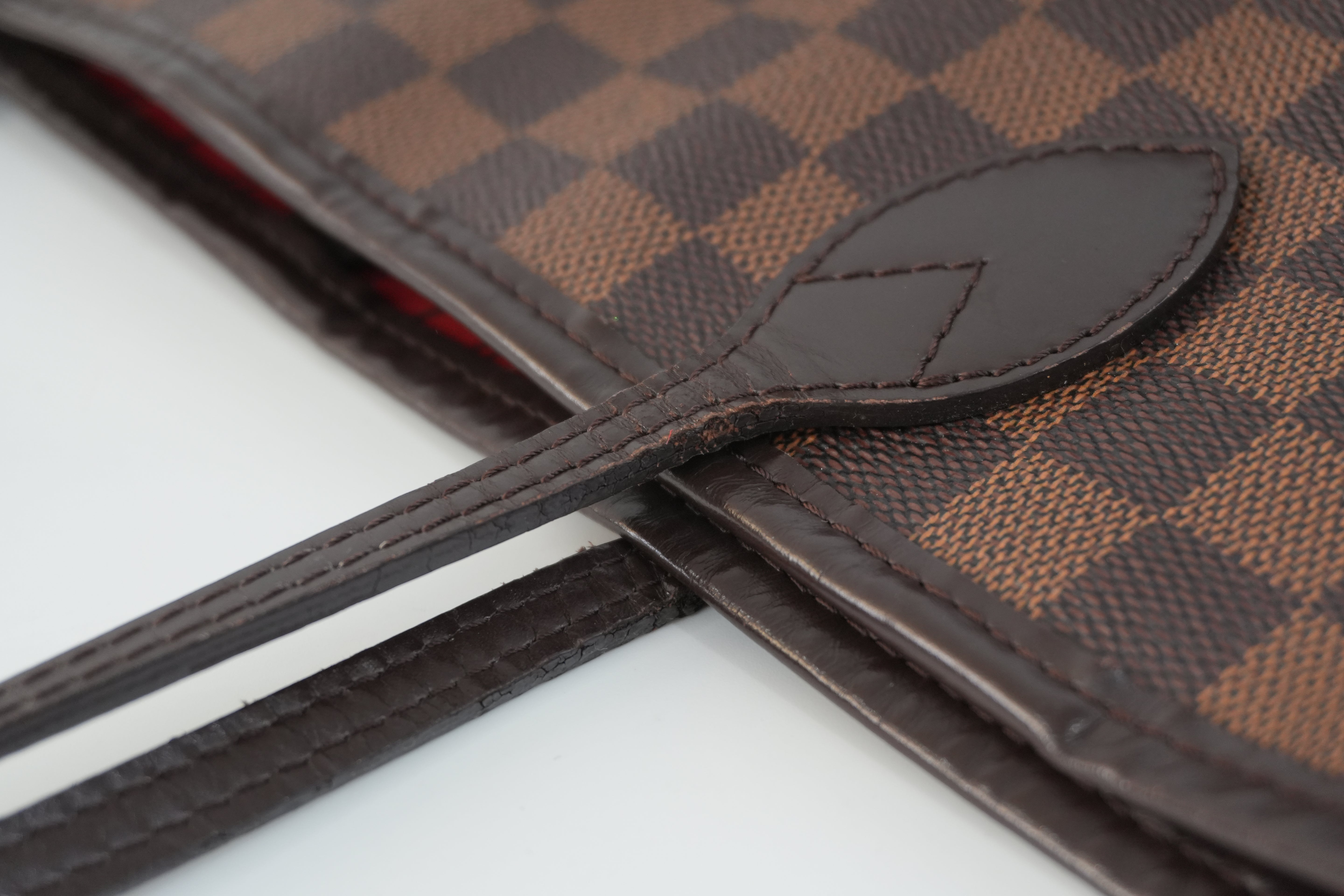 Louis Vuitton Damier Ebene Neverfull MM Shoulder Tote Bag Used