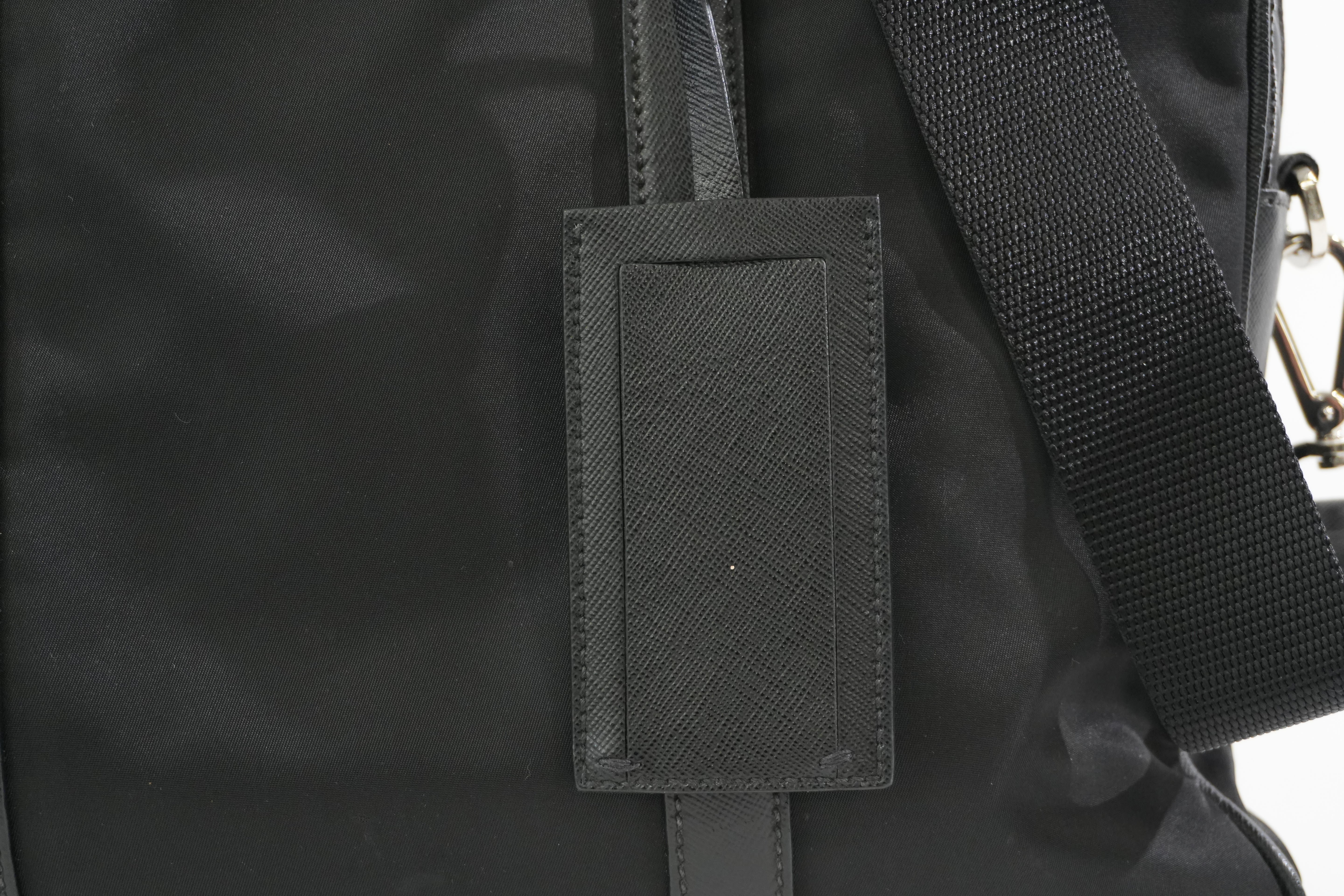 Pre-owned Prada Nylon Two Way Laptop Shoulder Bag Black Used