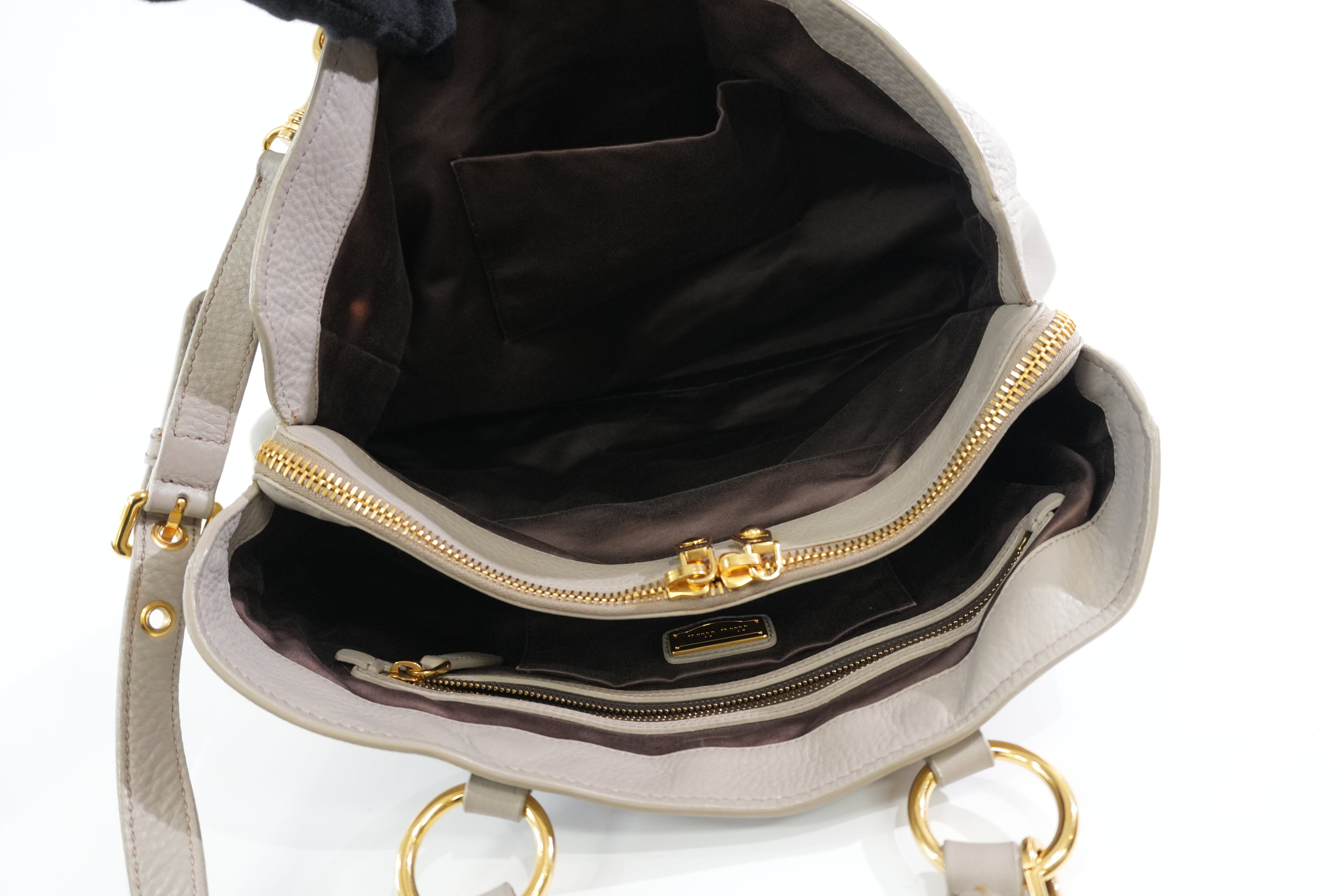 Pre-owned Miumiu Leather Two Way Tote Bag Gray Used