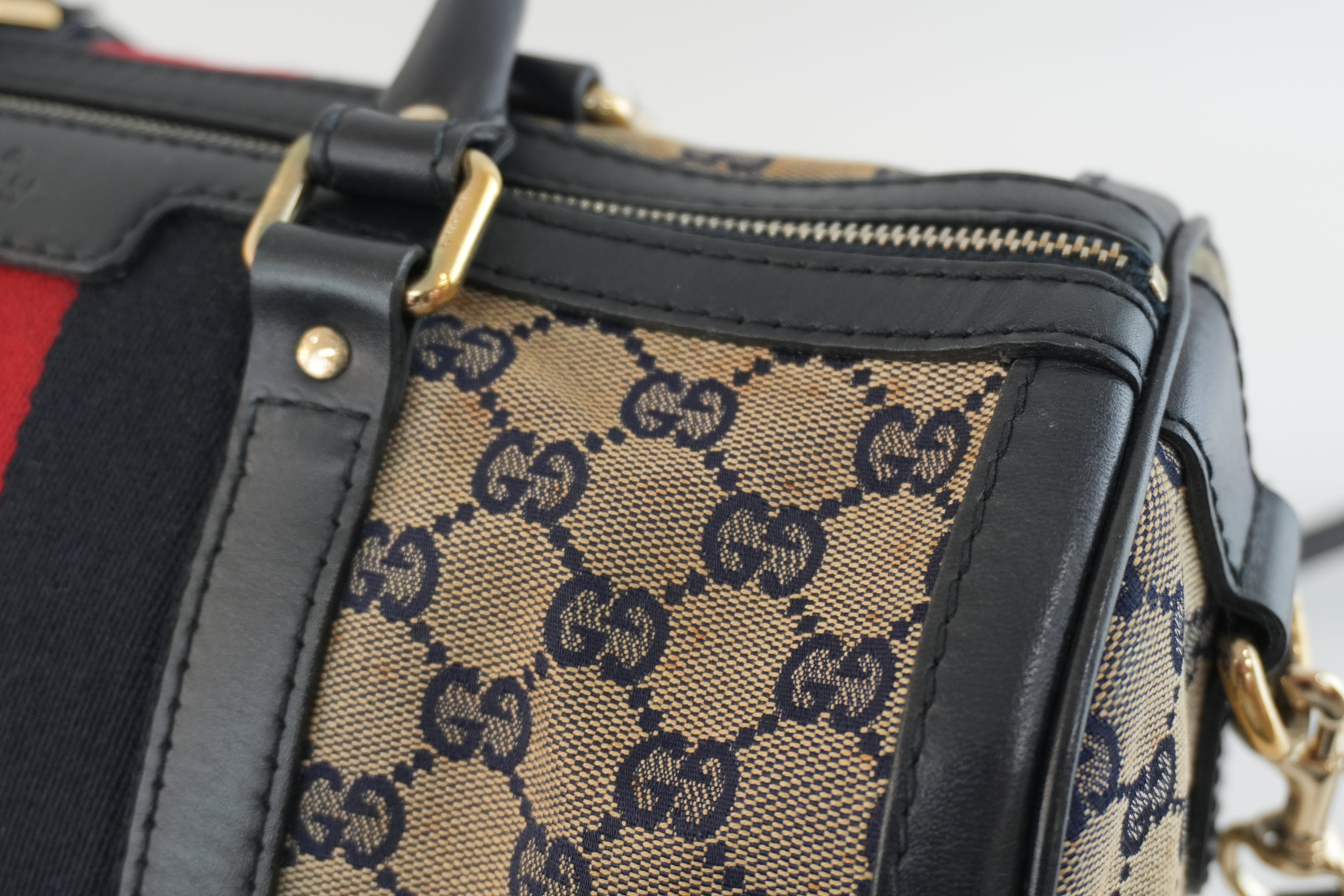 Gucci Boston Bag Blue Used