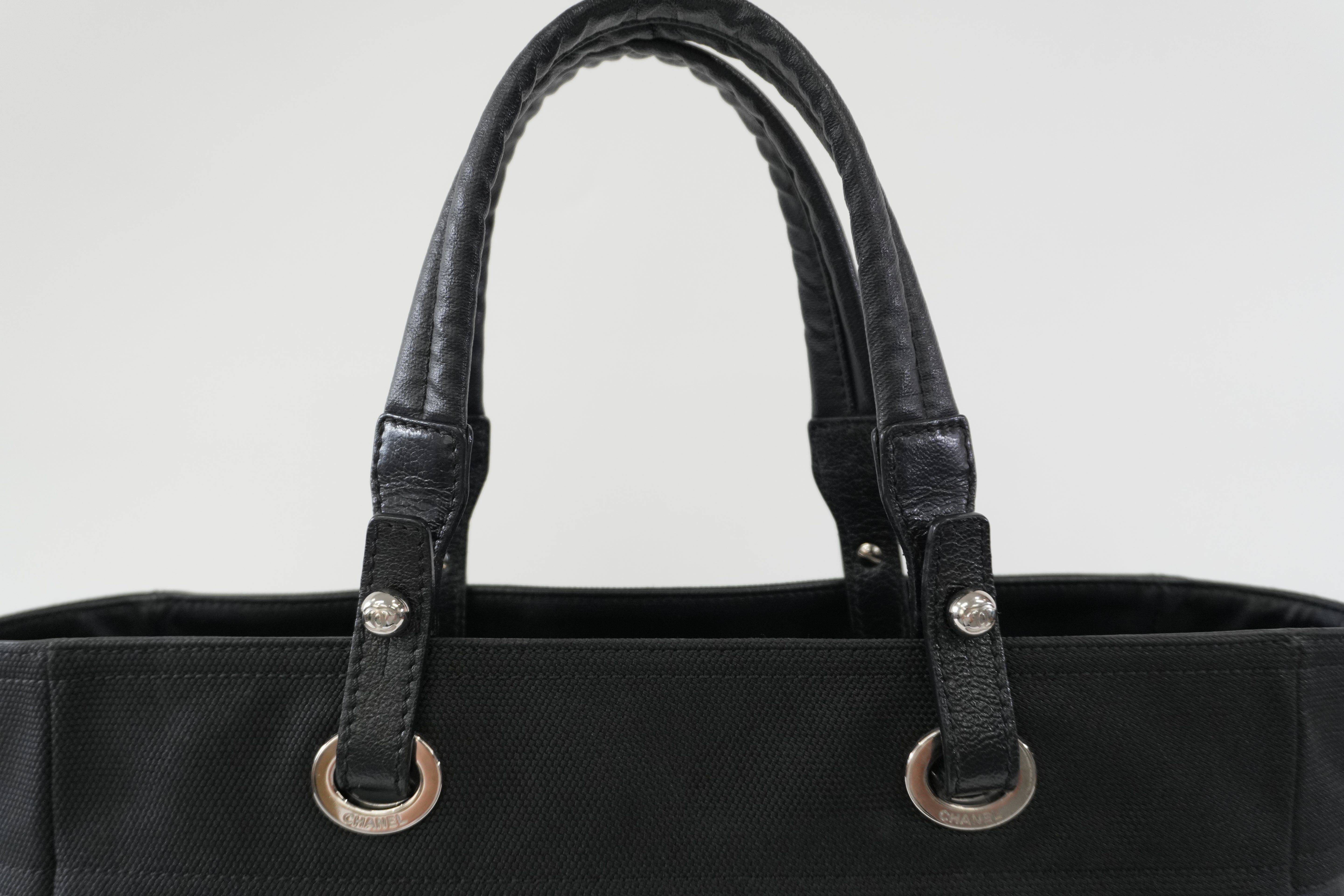 Pre-owned Chanel Lambskin Leather Paris Biarritz Tote Bag Black Used