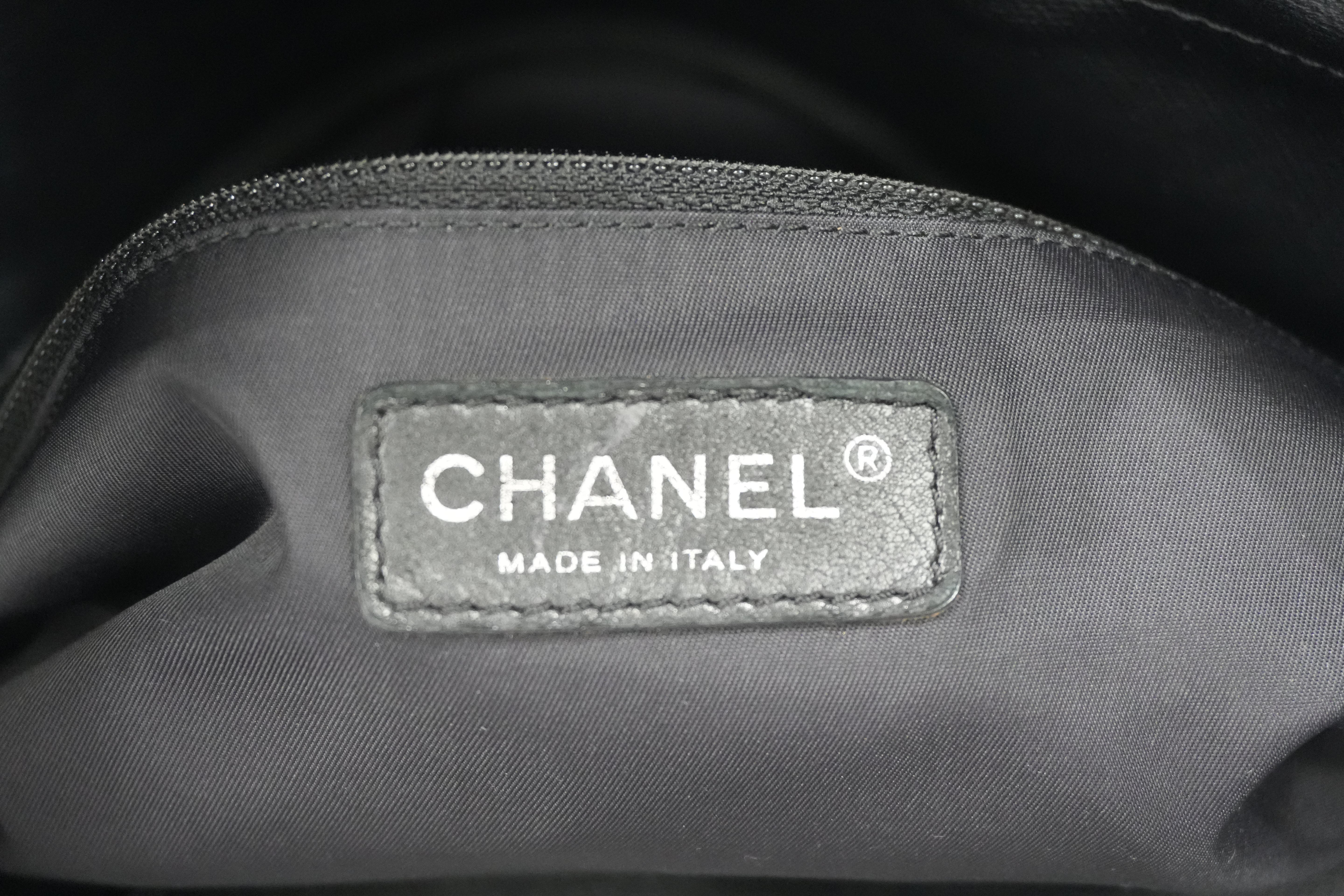 Pre-owned Chanel Lambskin Leather Paris Biarritz Tote Bag Black Used