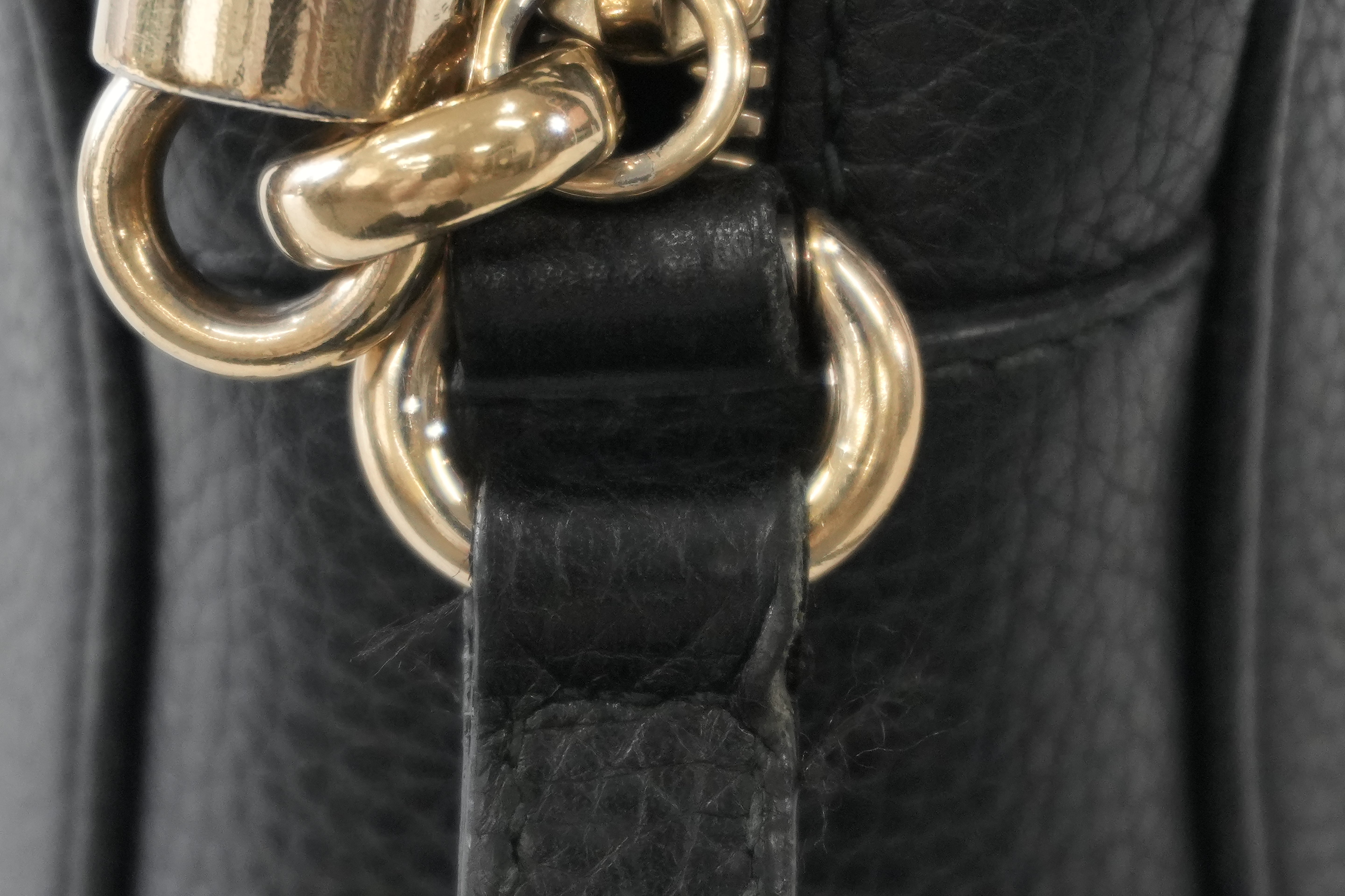 Pre-owned Gucci Leather Hobo Shoulder Bag Black Used