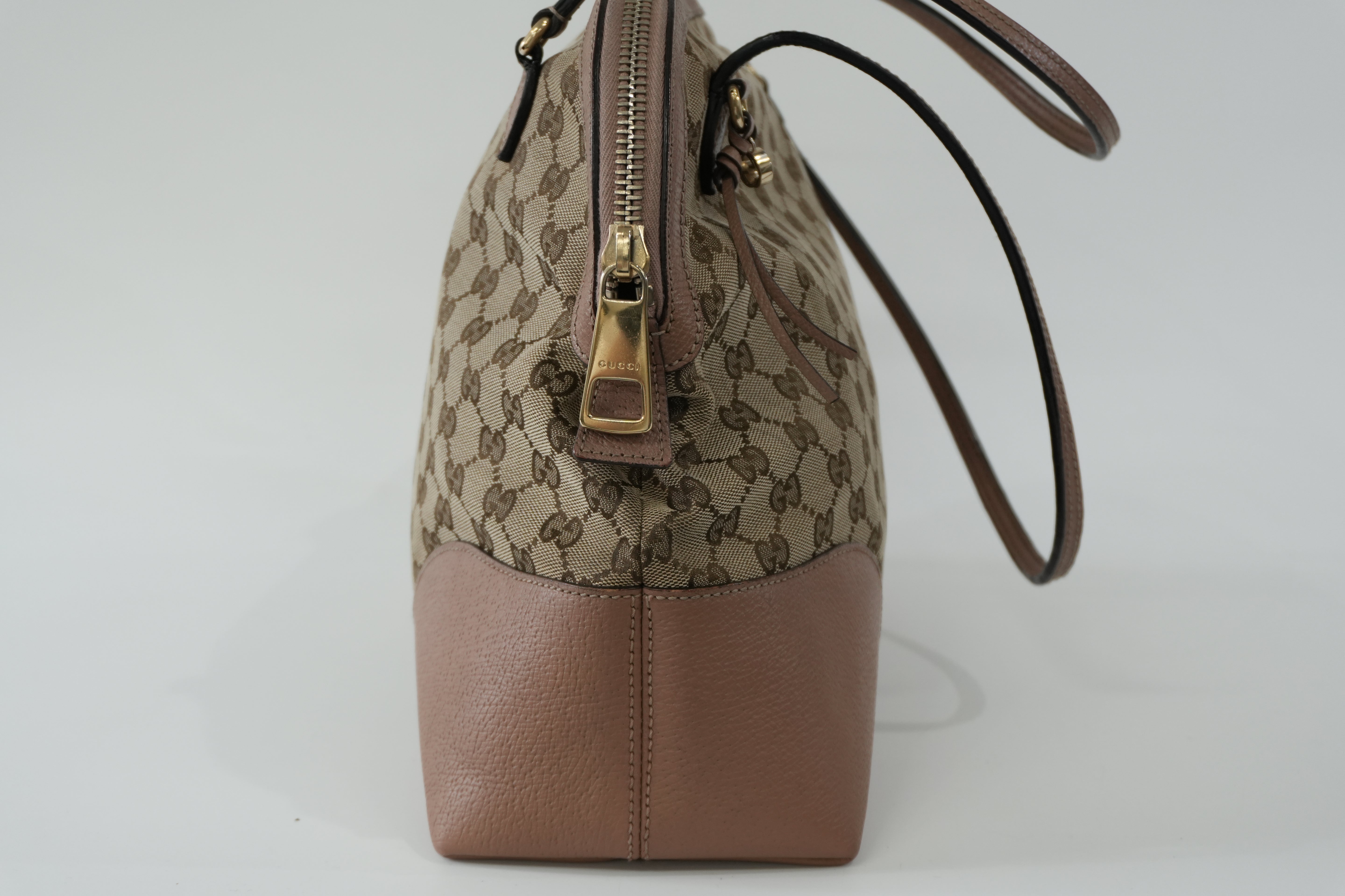 Pre-owned Gucci Fabric Canvas Guccisima Tote Bag Pink Used