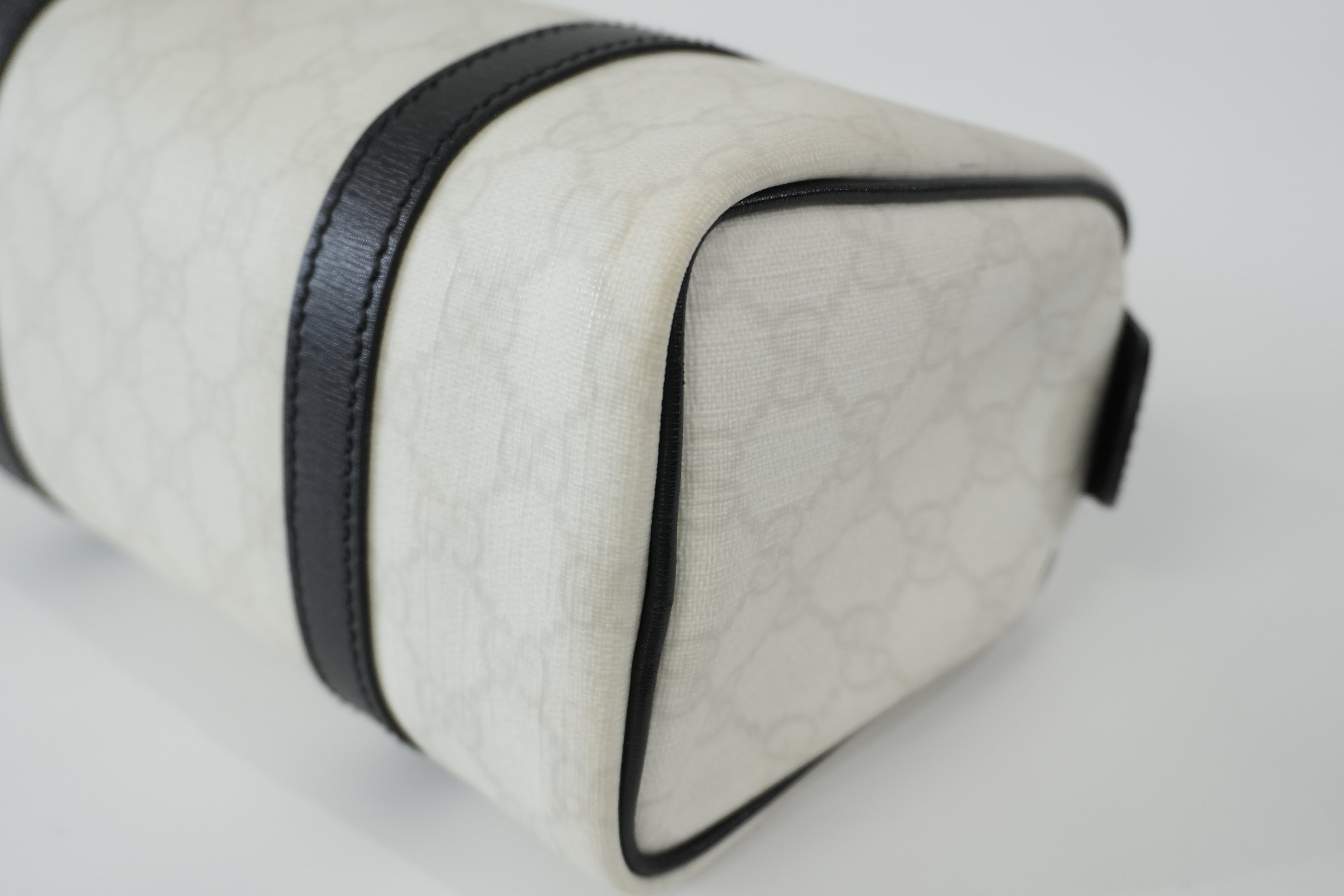 Pre-owned Gucci Canvas GG Supreme Boston Handbag White Used