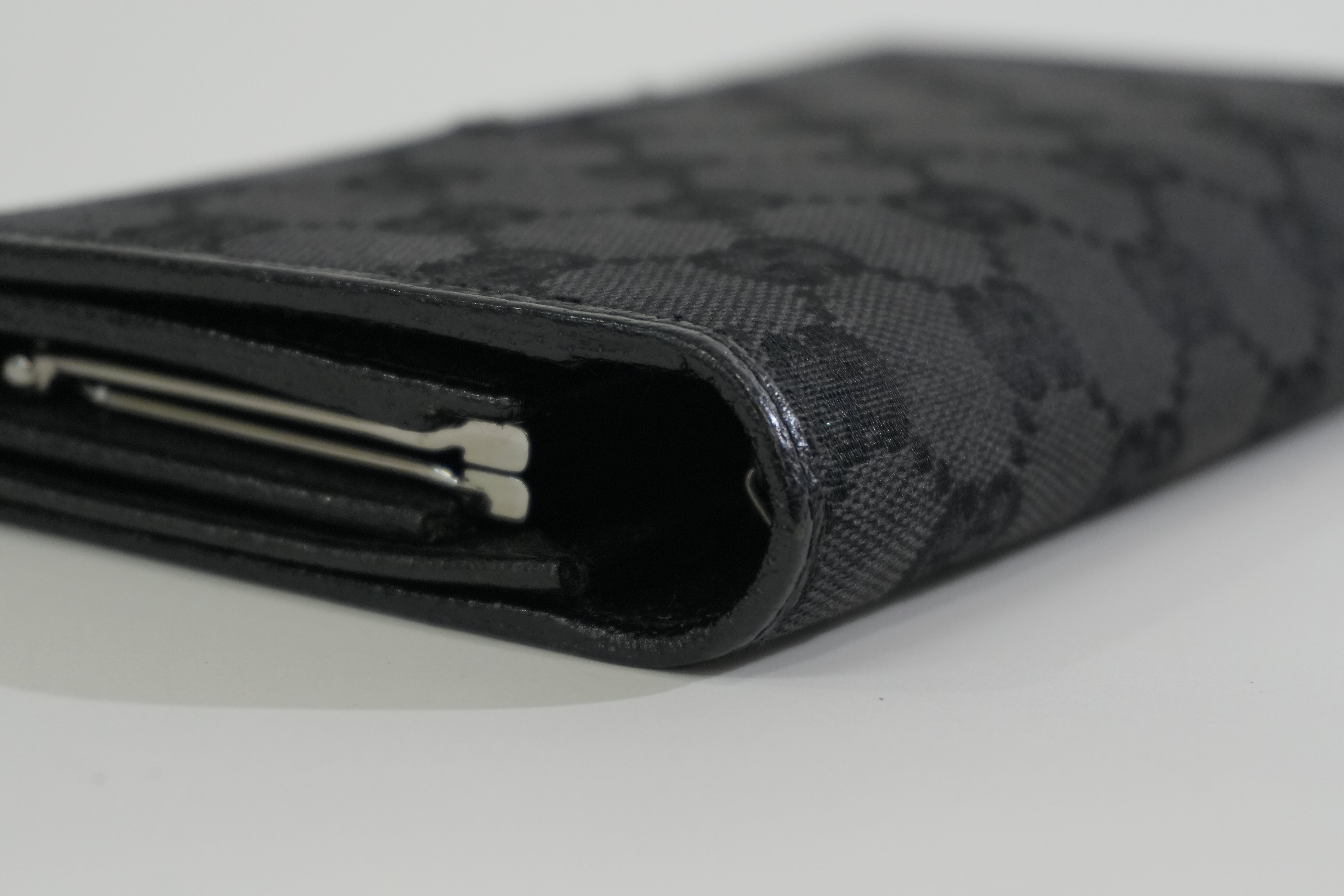 Gucci Canvas Long Wallet Black Used